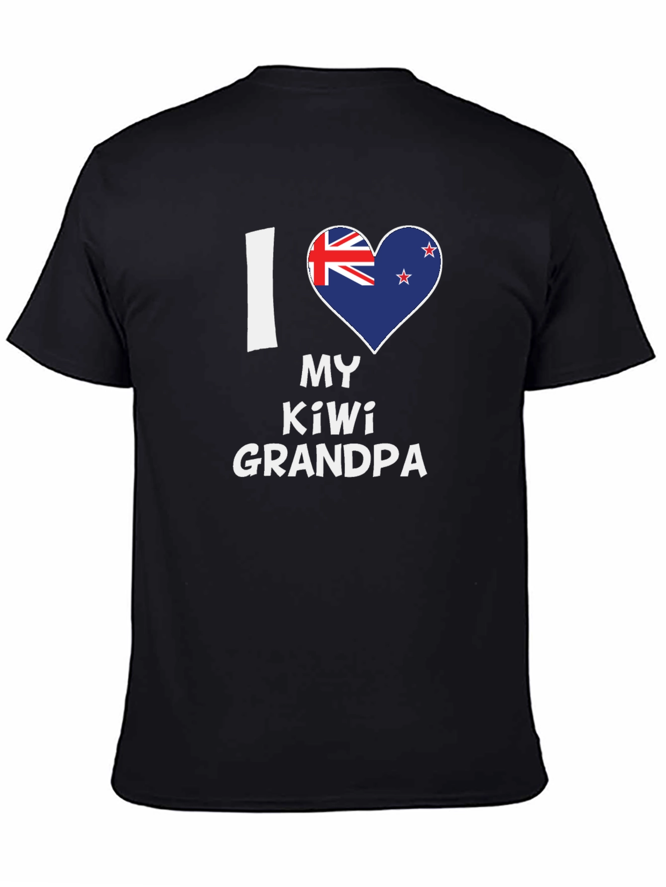 I Love My Kiwi Grandpa Black T-Shirt
