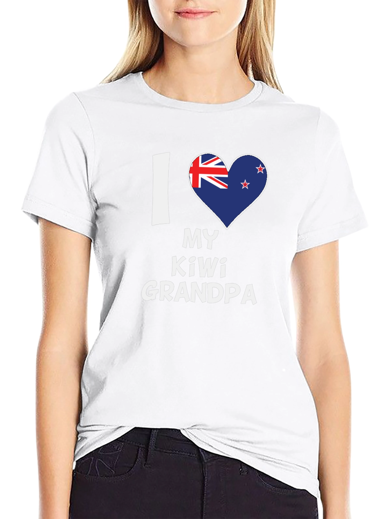I Love My Kiwi Grandpa Black T-Shirt