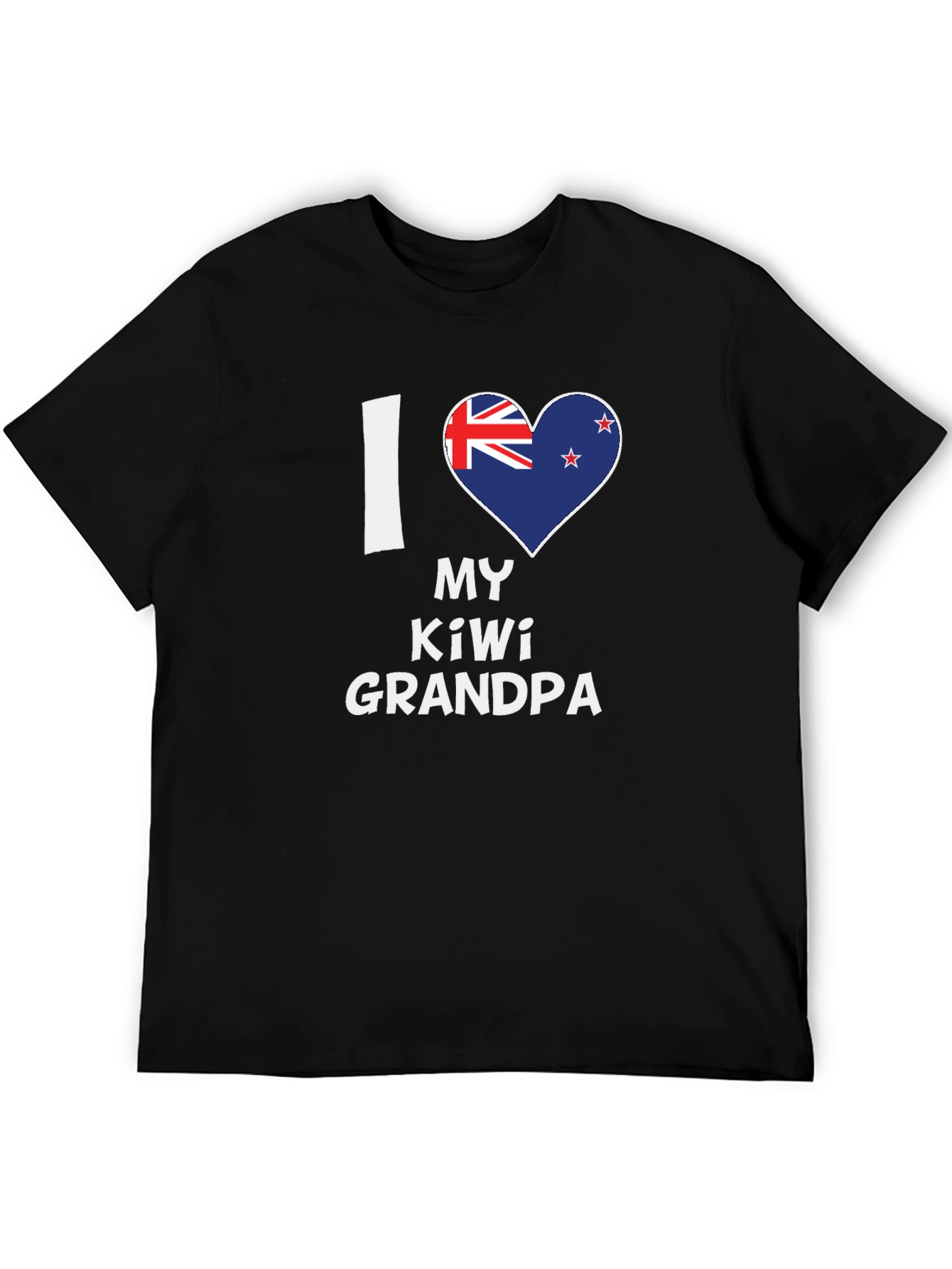 I Love My Kiwi Grandpa Black T-Shirt