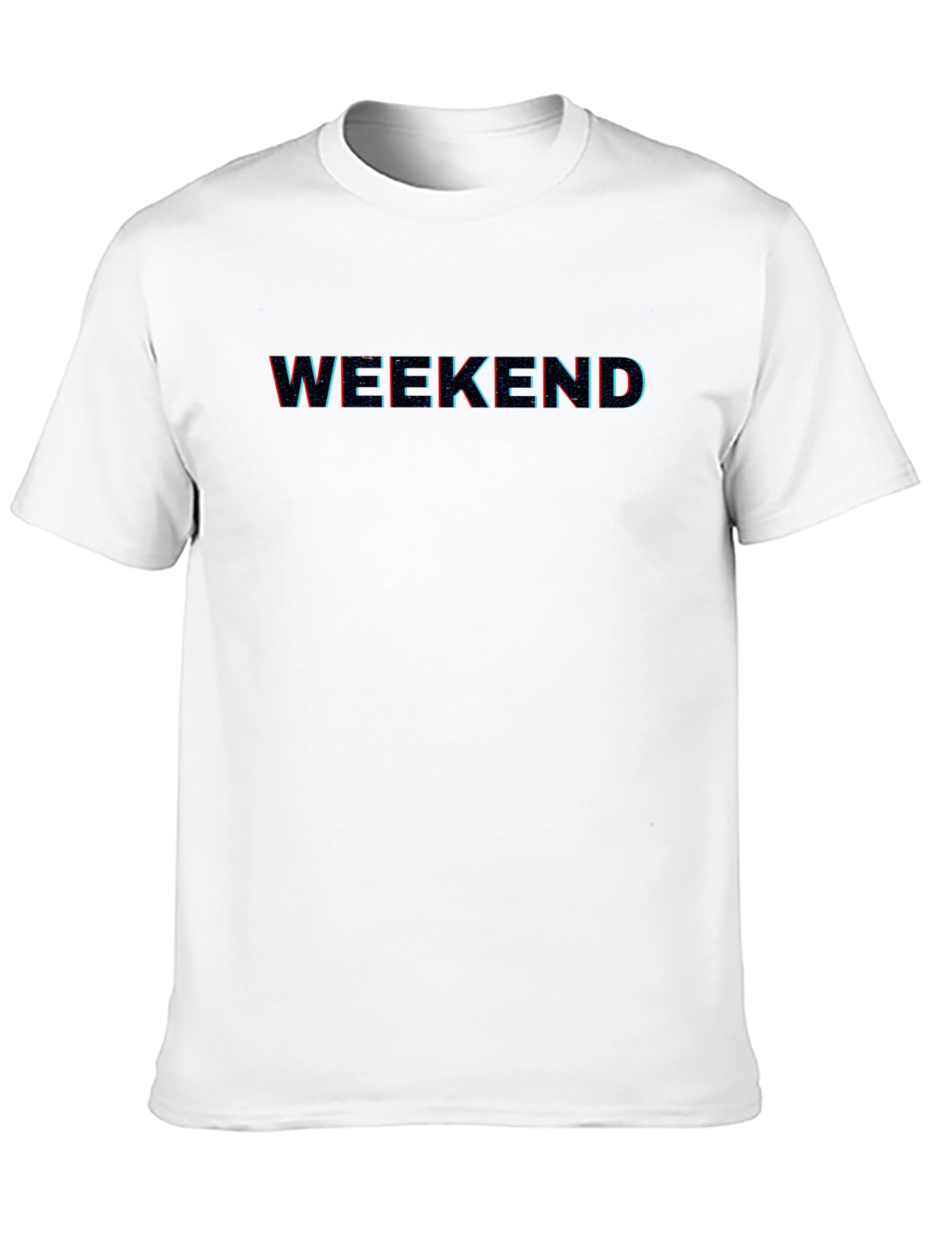 Weekend Glitch Graphic Tee - Casual Style