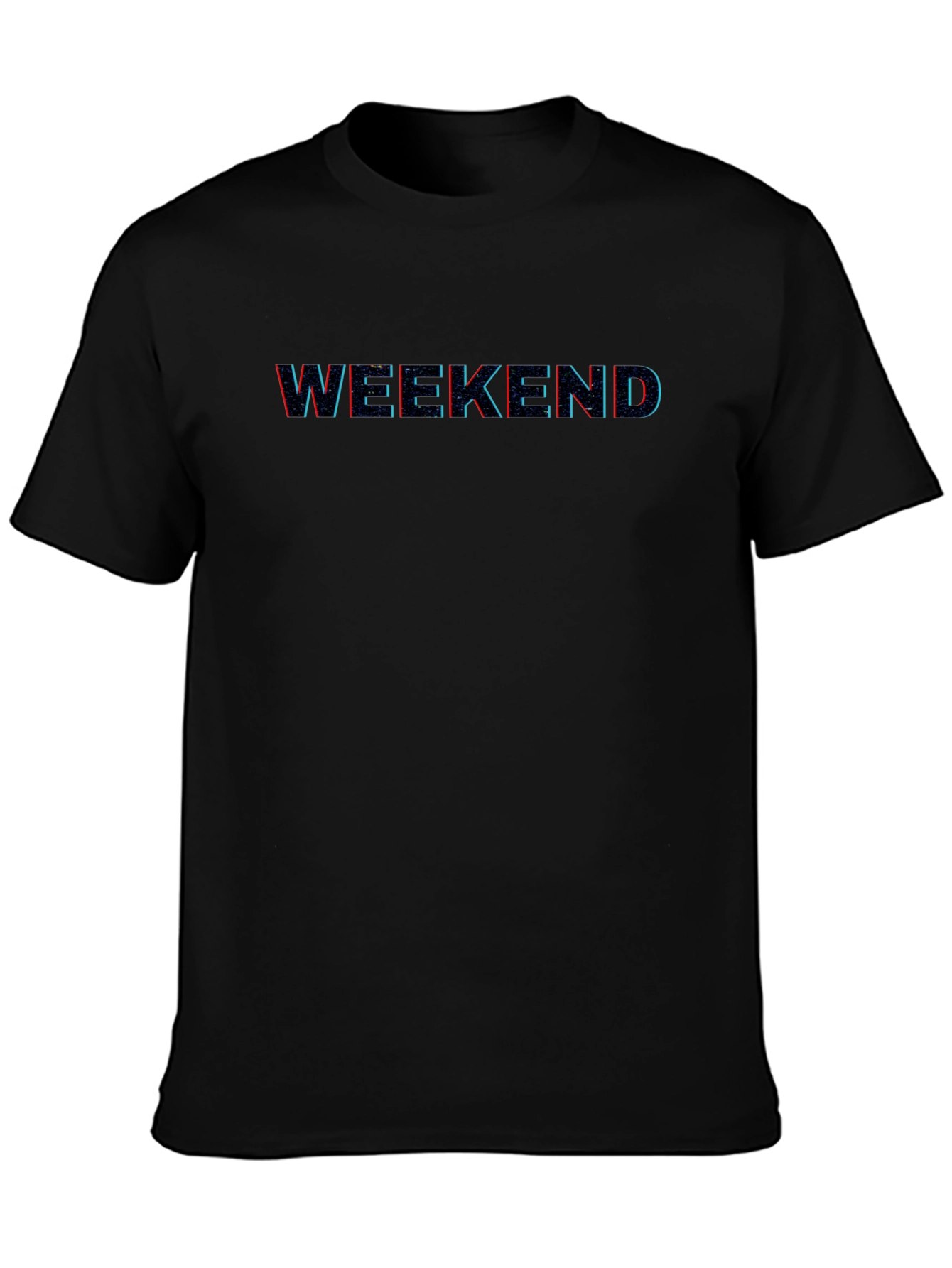 Weekend Glitch Graphic Tee - Casual Style