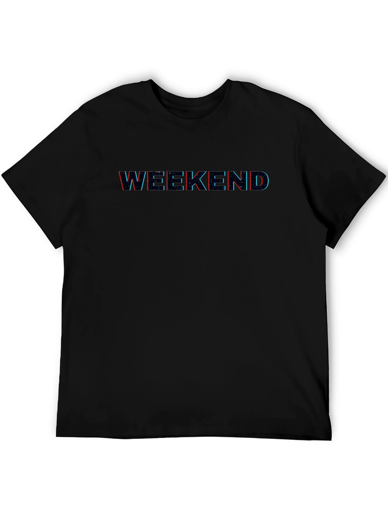 Weekend Glitch Graphic Tee - Casual Style