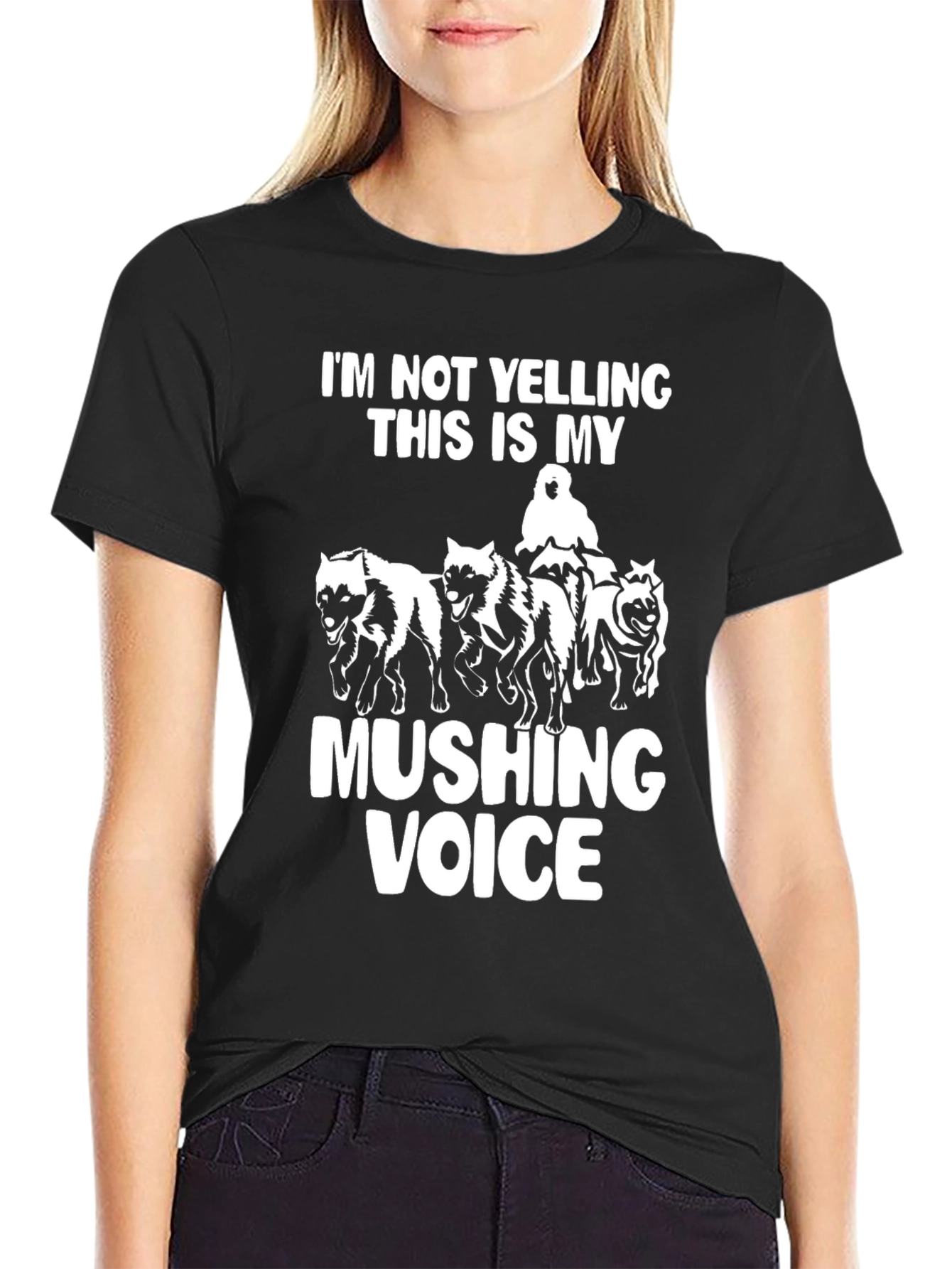 Mushing Voice T-Shirt: Funny Sled Dog Team Tee