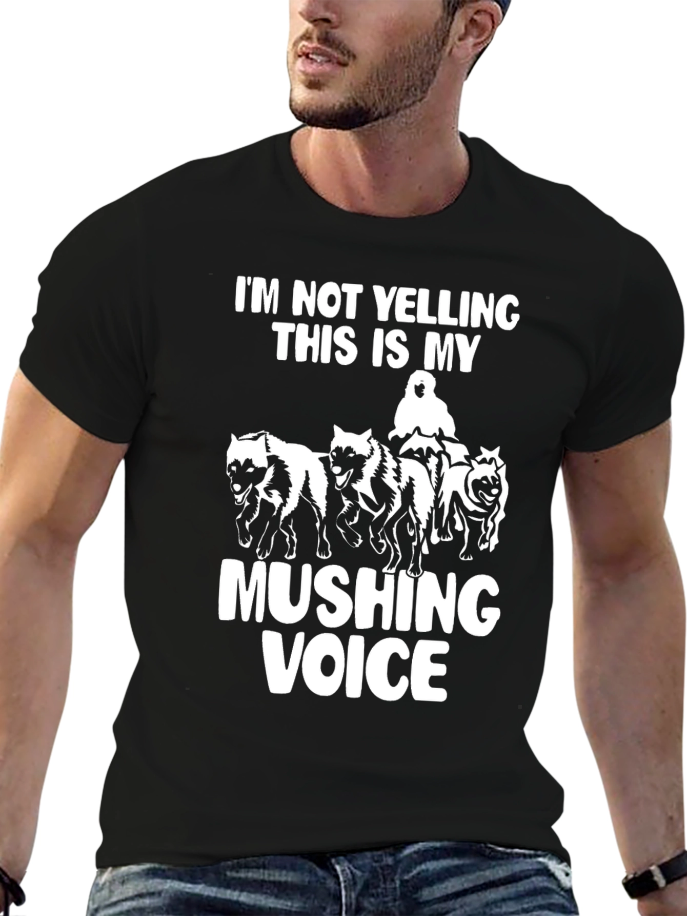 Mushing Voice T-Shirt: Funny Sled Dog Team Tee