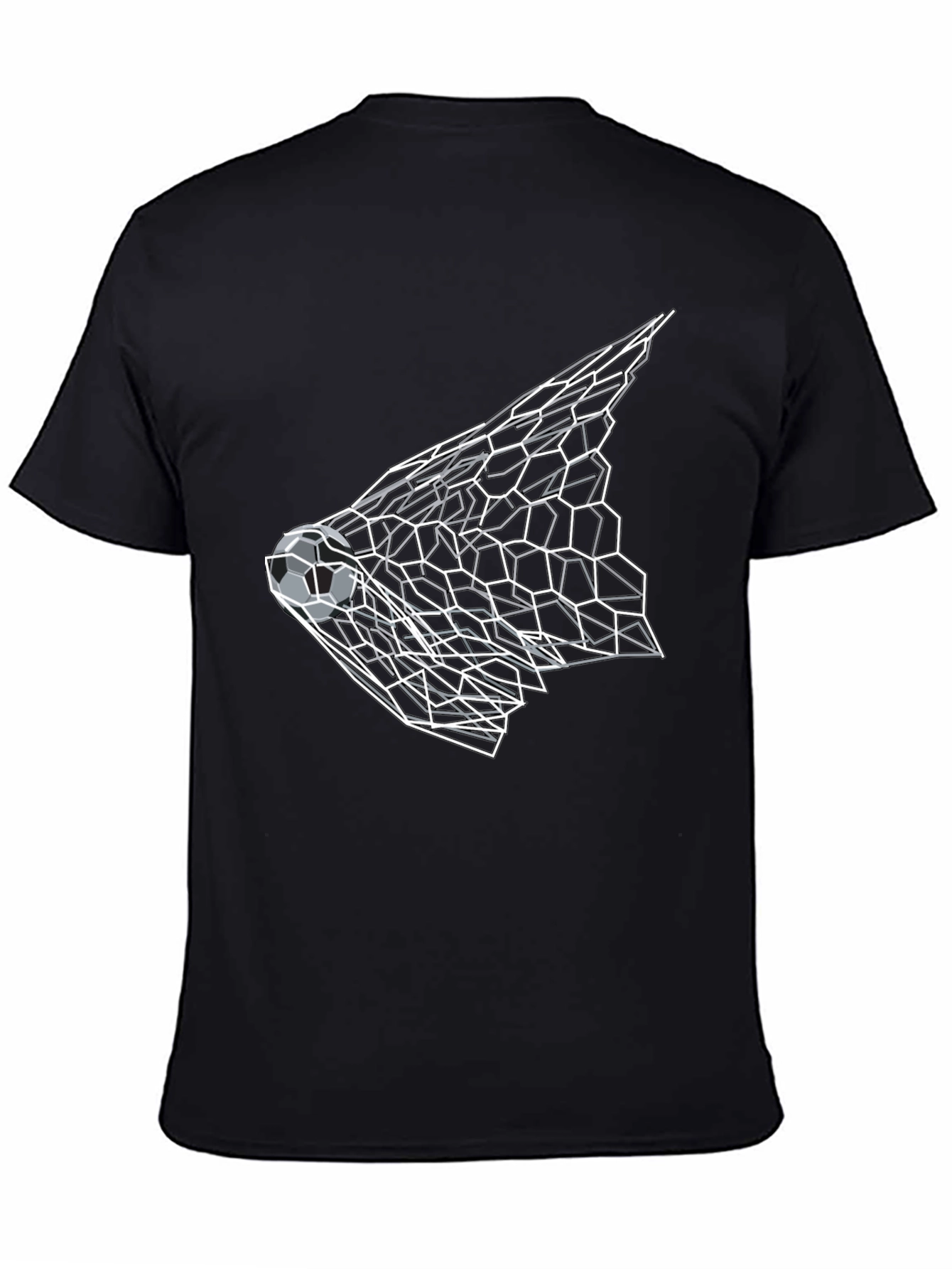 Soccer Goal Graphic Tee - Black Cotton Shirt