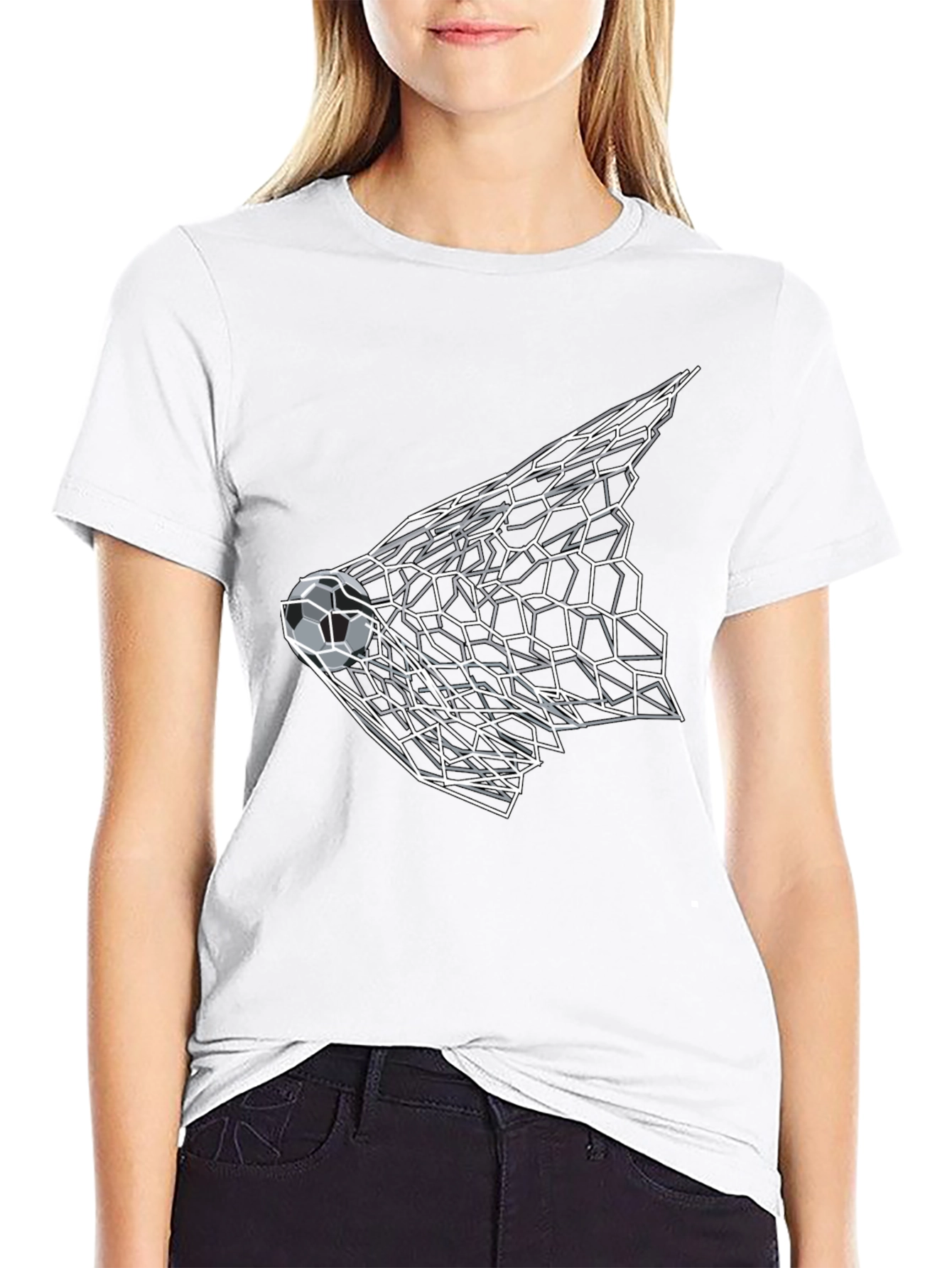 Soccer Goal Graphic Tee - Black Cotton Shirt