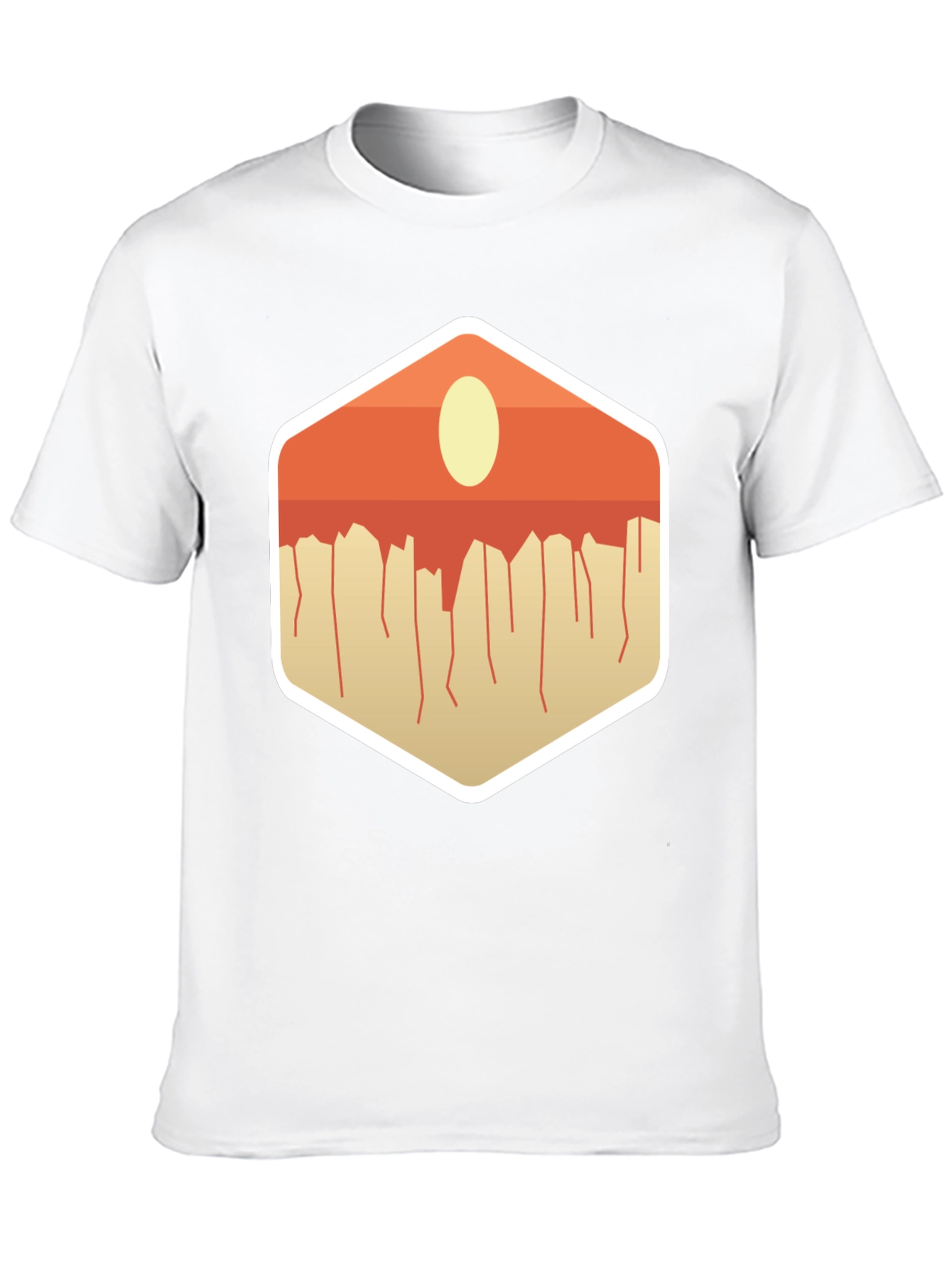 Modern Abstract Geometric Graphic Tee - Black