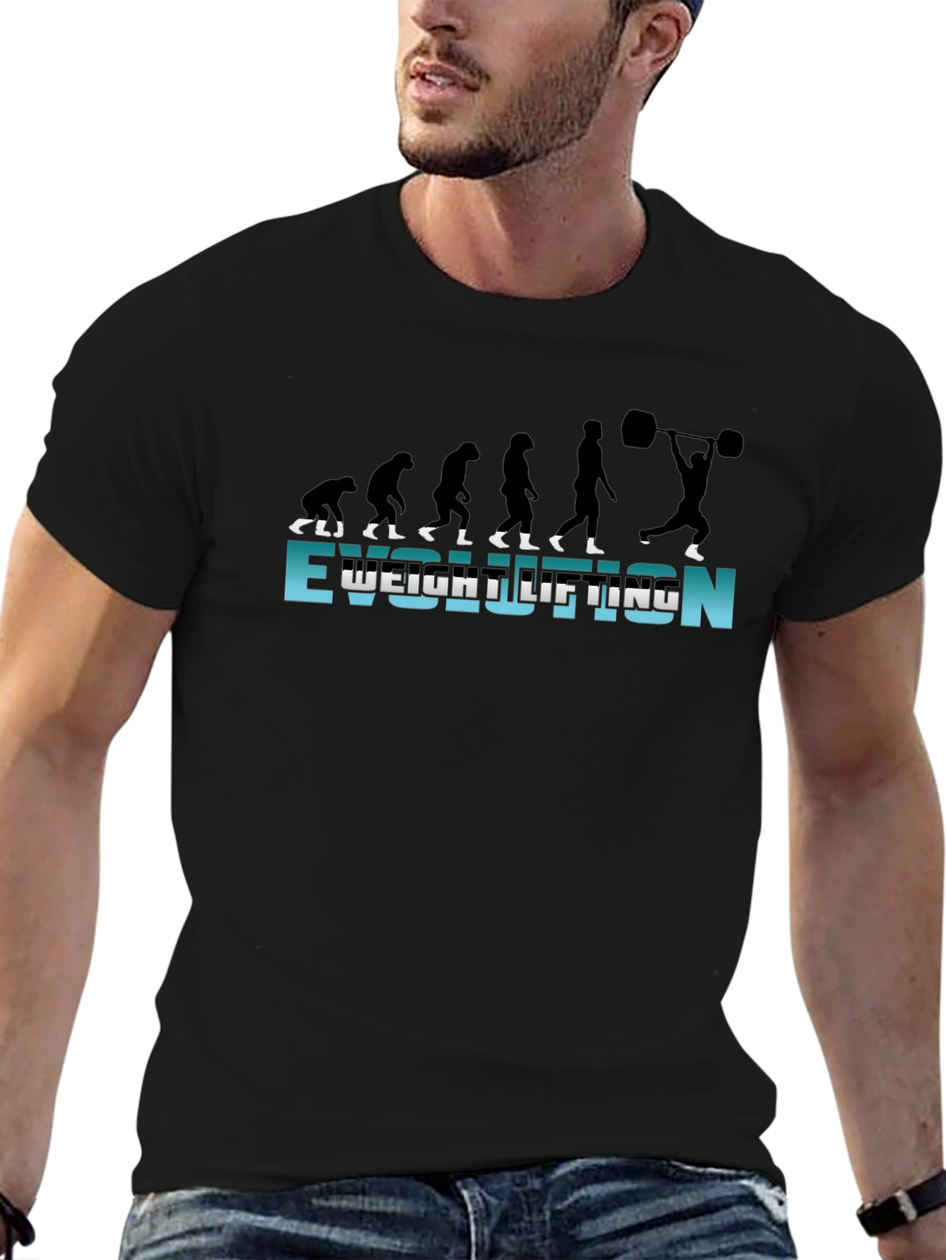 Weightlifting Evolution Graphic T-Shirt - Black