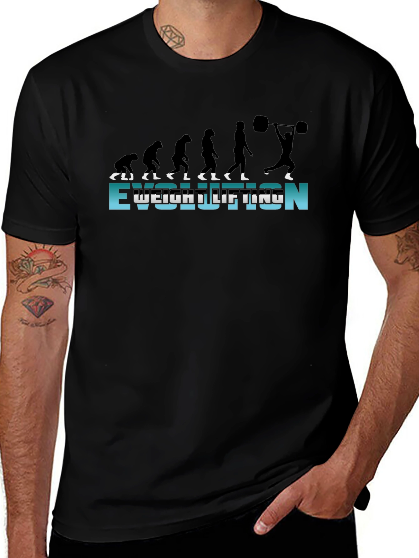 Weightlifting Evolution Graphic T-Shirt - Black