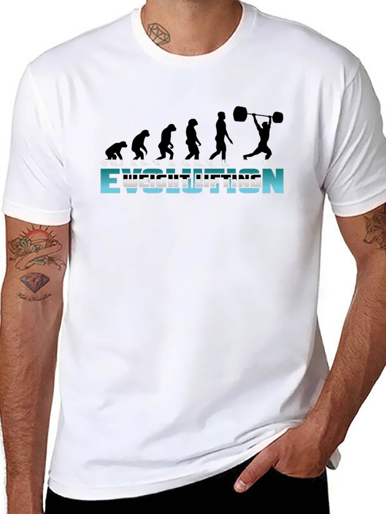 Weightlifting Evolution Graphic T-Shirt - Black