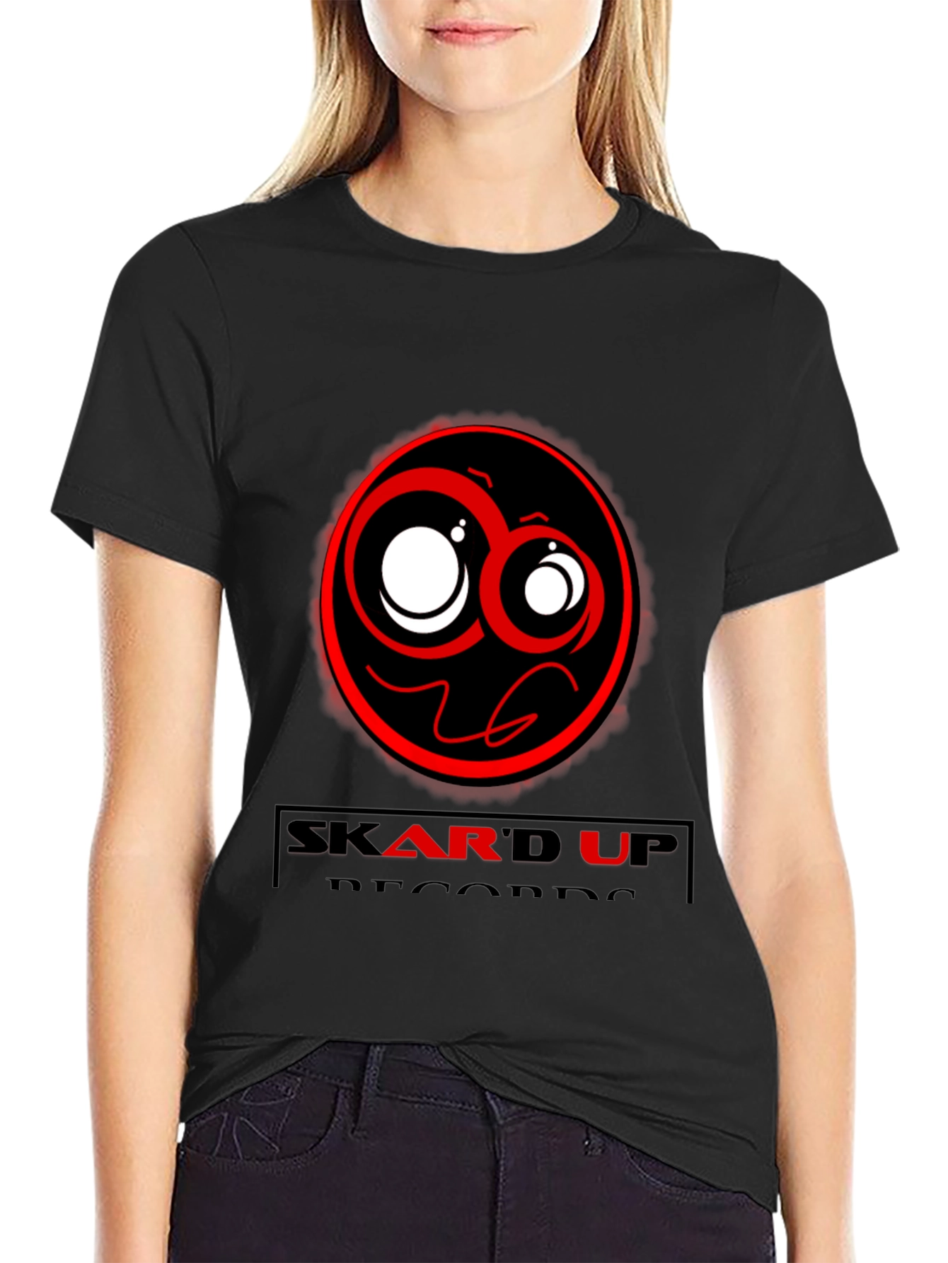 Skard Up Records Black Graphic Tee