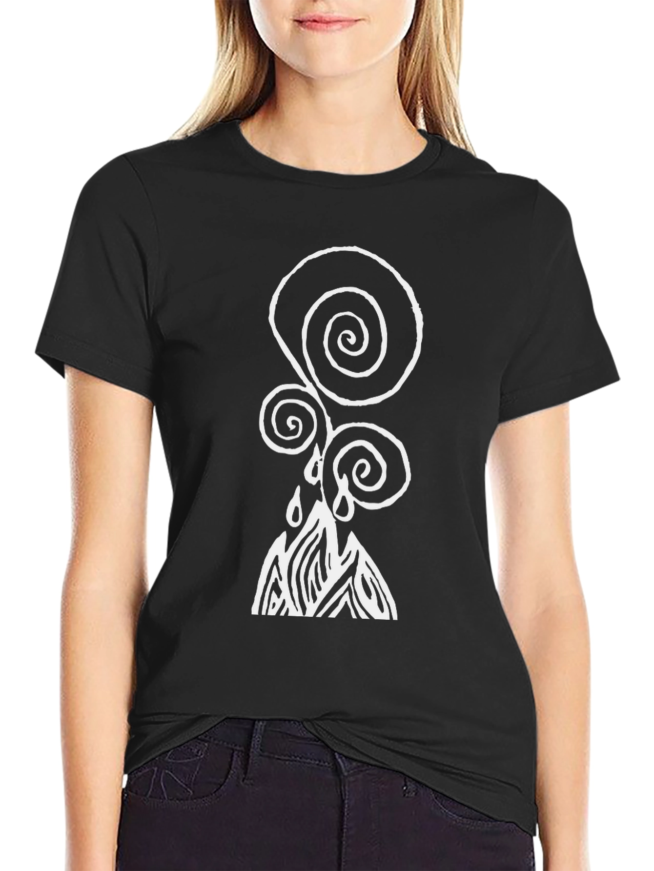 Unique Graphic Print Black T-Shirt