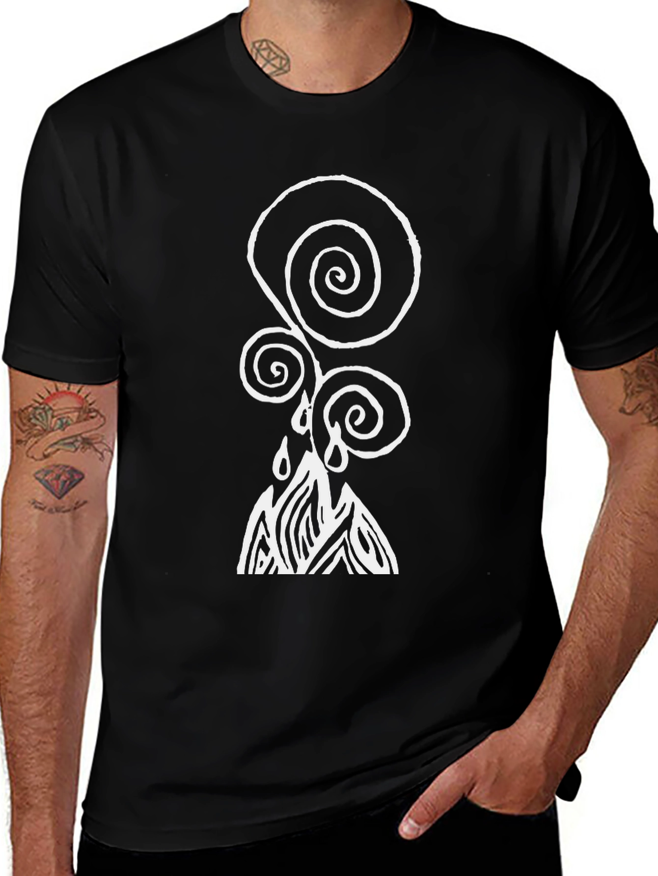 Unique Graphic Print Black T-Shirt