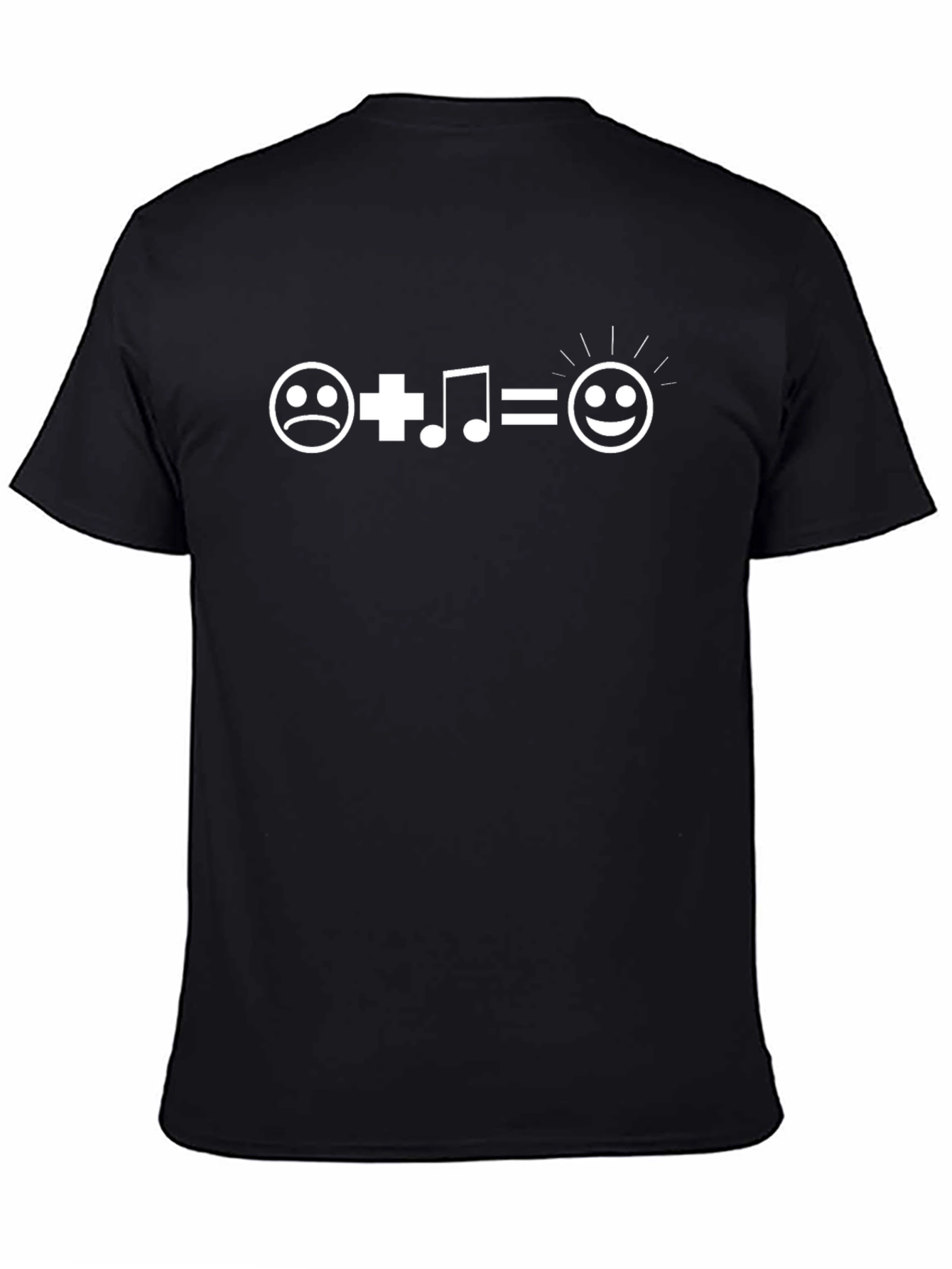 Happy Music Equation Black T-Shirt