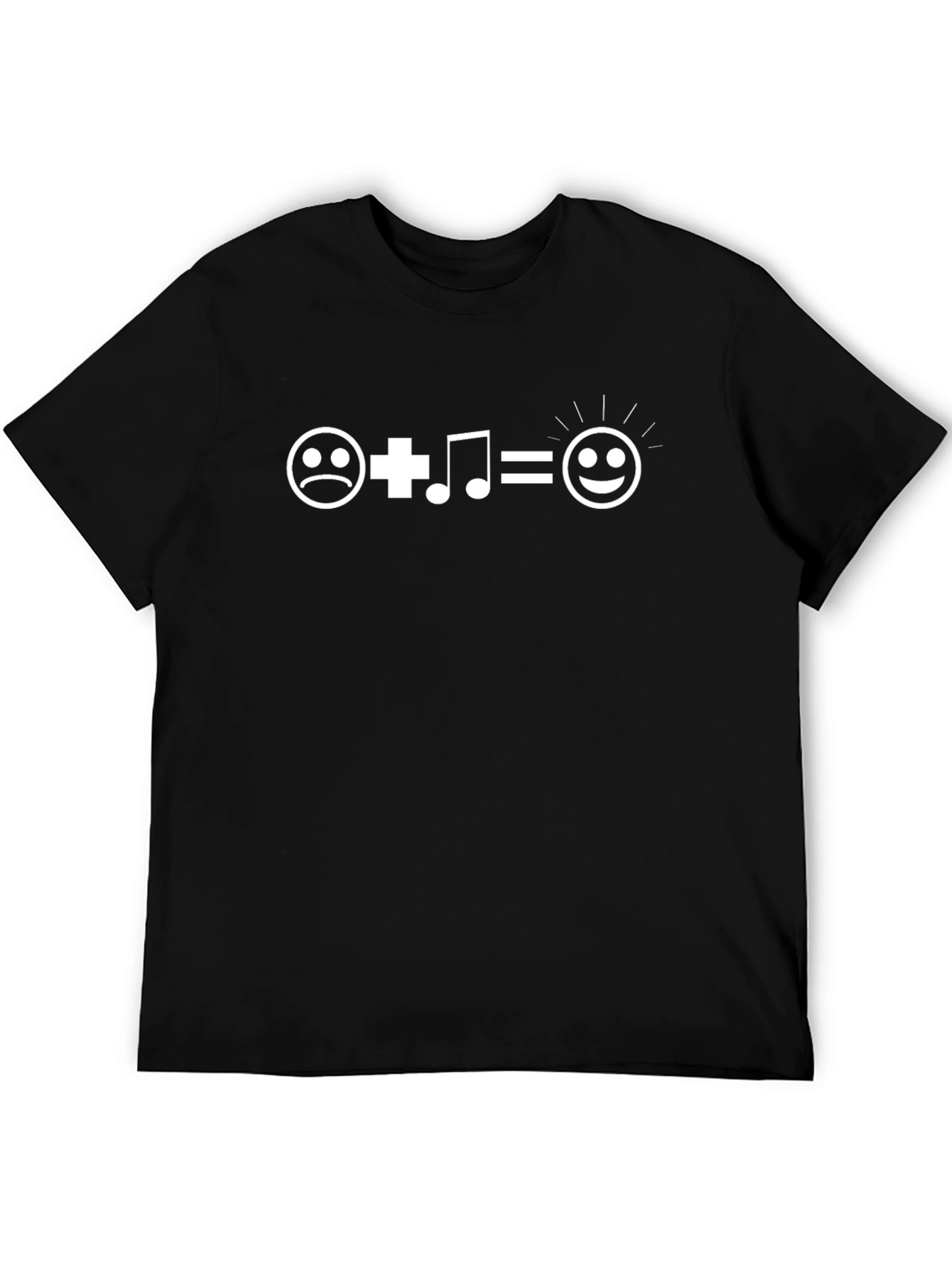 Happy Music Equation Black T-Shirt