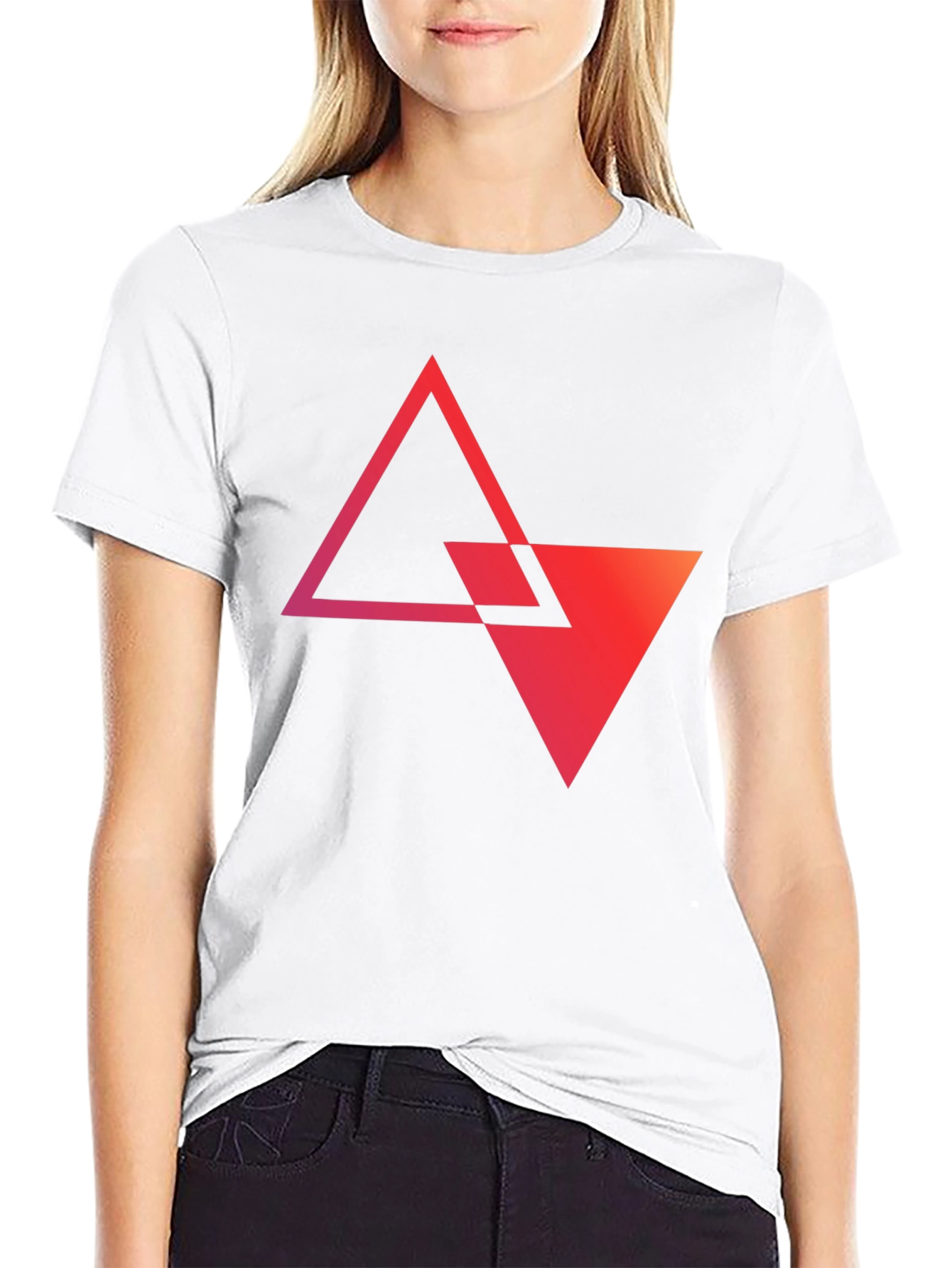 Geometric Triangle Graphic Tee - Modern Style