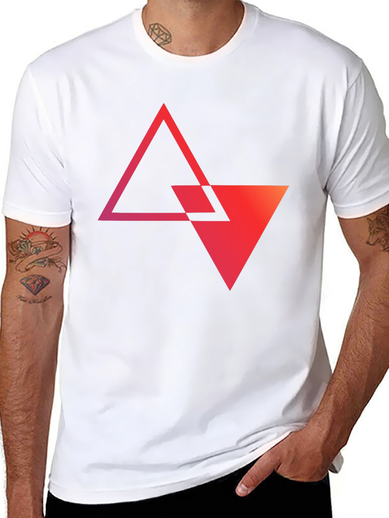 Geometric Triangle Graphic Tee - Modern Style