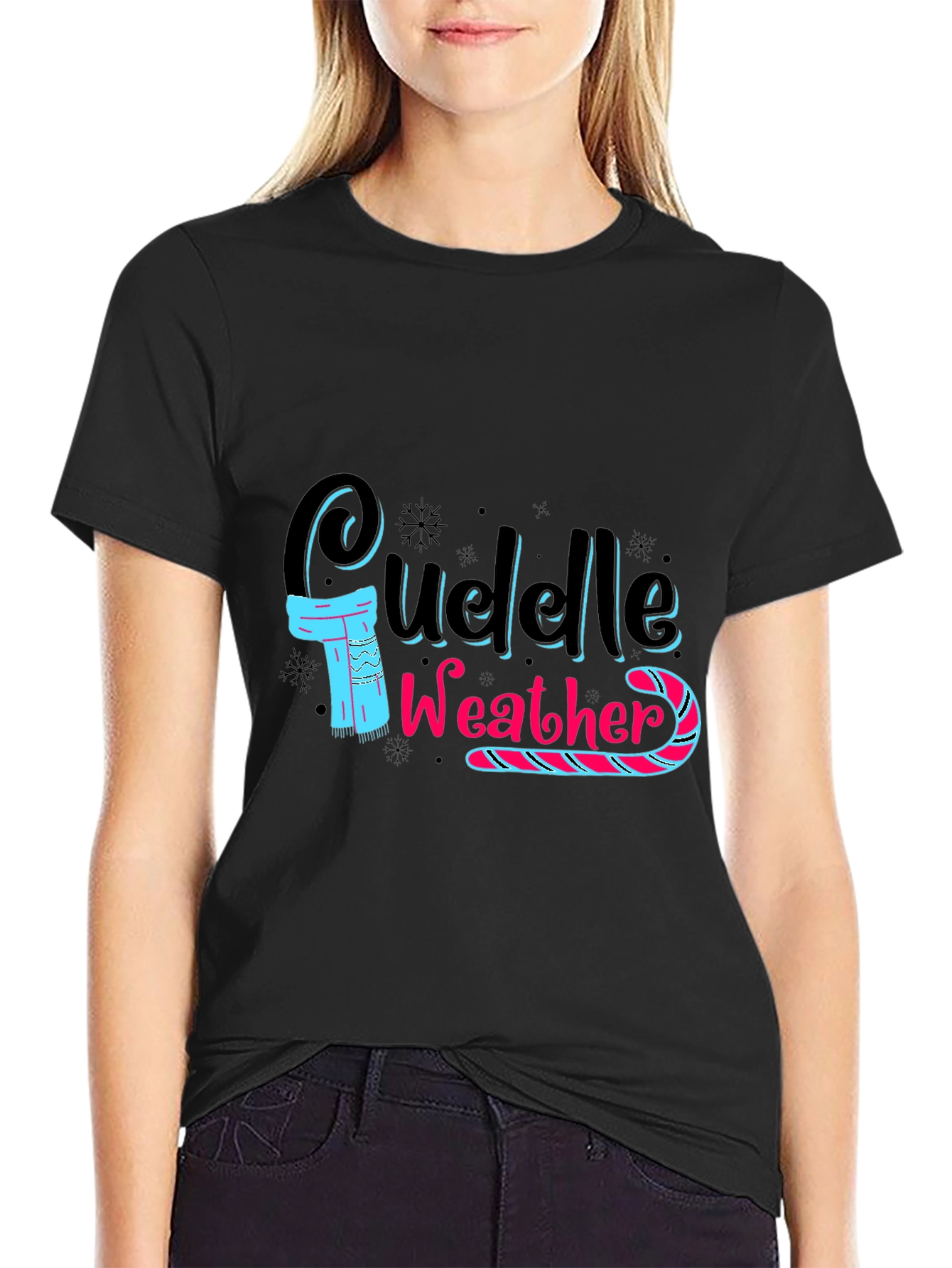 Cuddle Weather Black T-Shirt