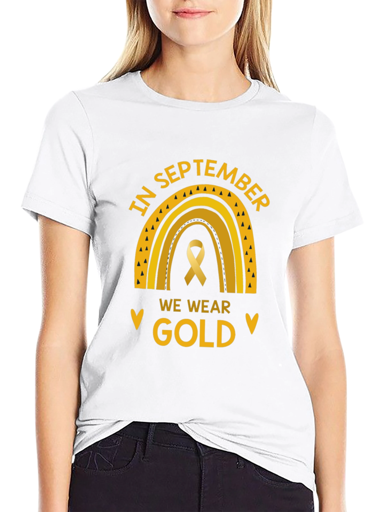 In September We Wear Gold Childhood Cancer Awareness T-Shirt