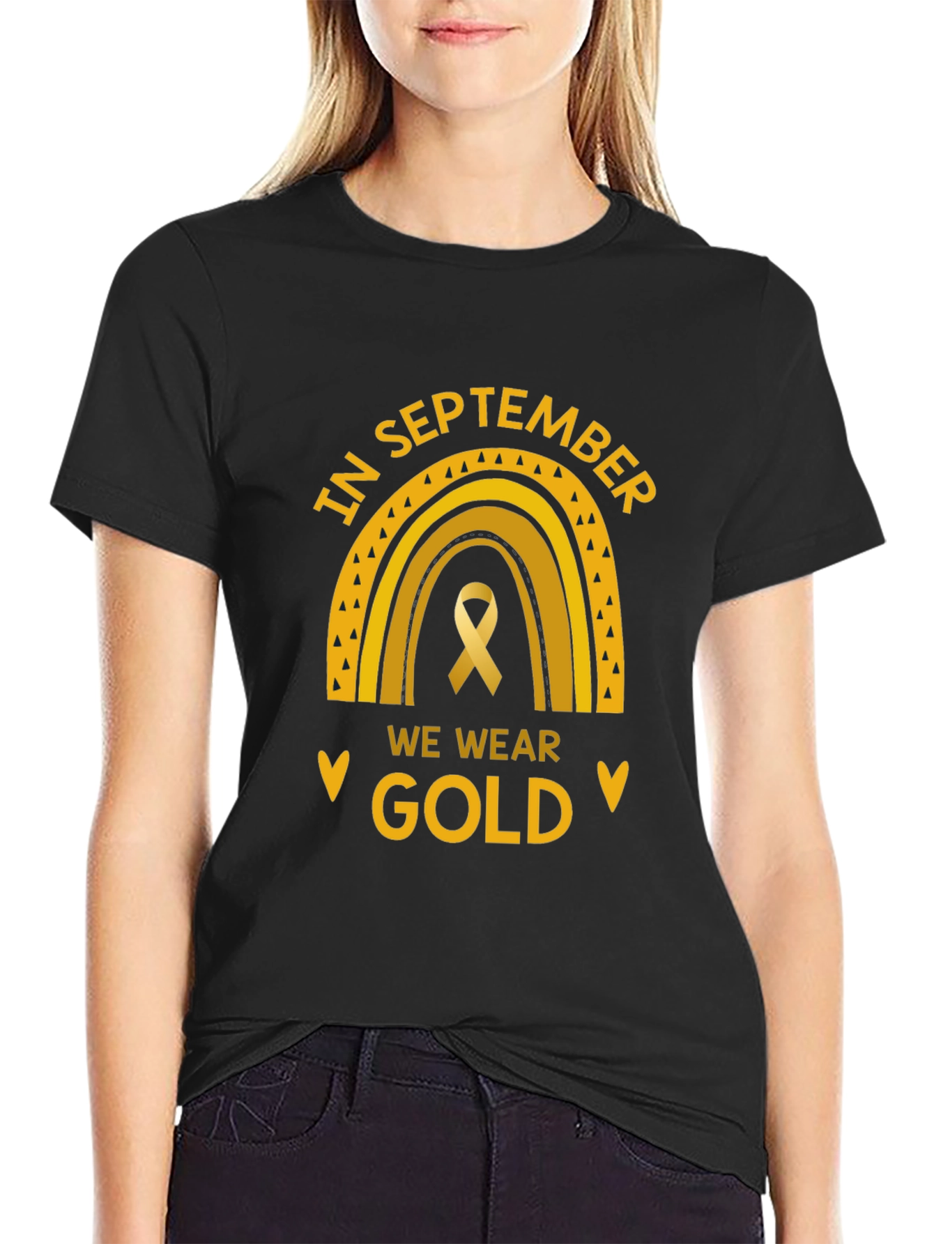 In September We Wear Gold Childhood Cancer Awareness T-Shirt