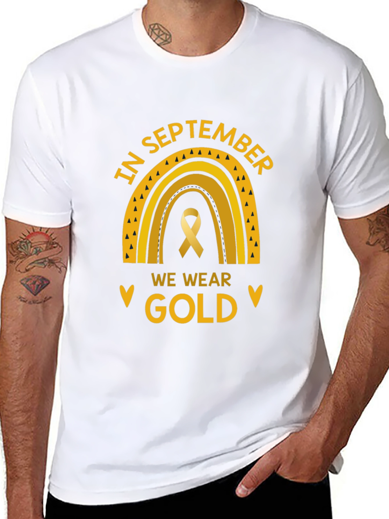 In September We Wear Gold Childhood Cancer Awareness T-Shirt