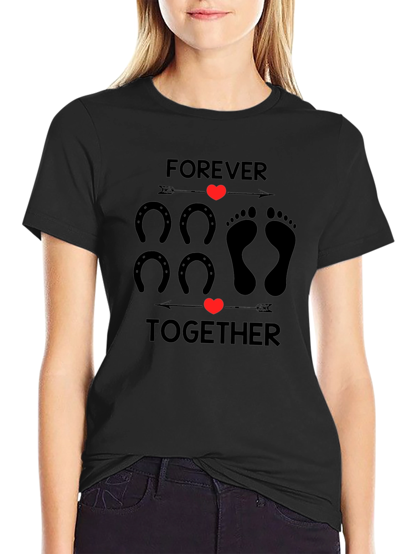 Forever Together Graphic Tee - Black Cotton Blend