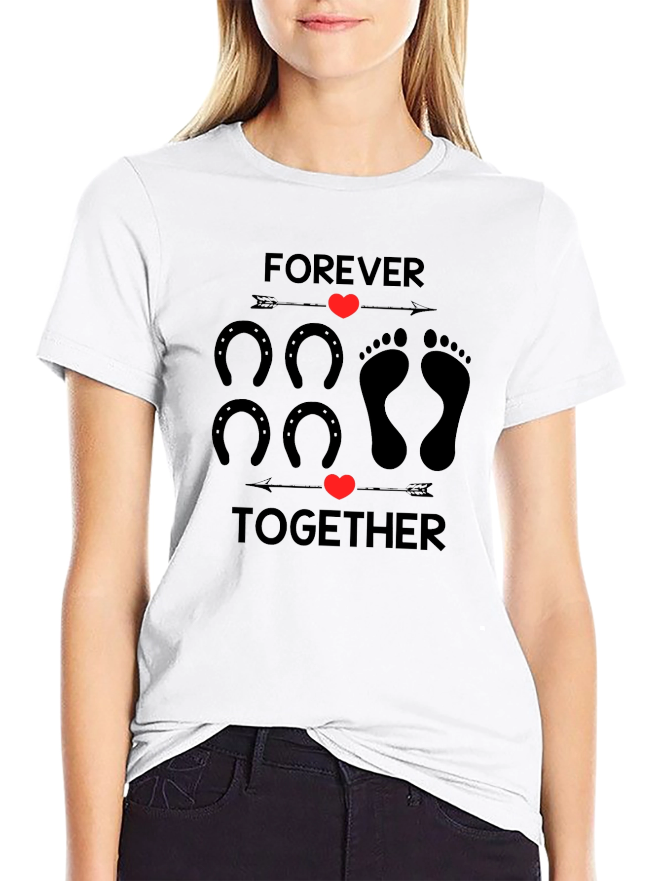 Forever Together Graphic Tee - Black Cotton Blend