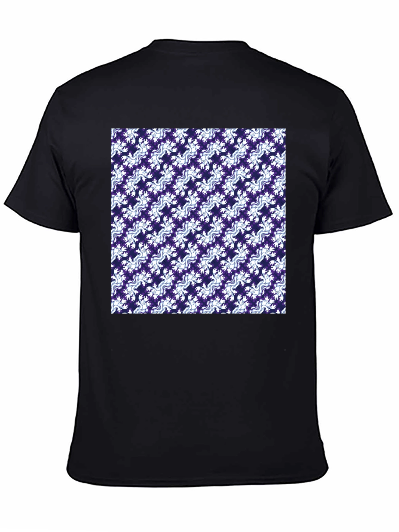 Stylish Patterned Mens Black T-Shirt