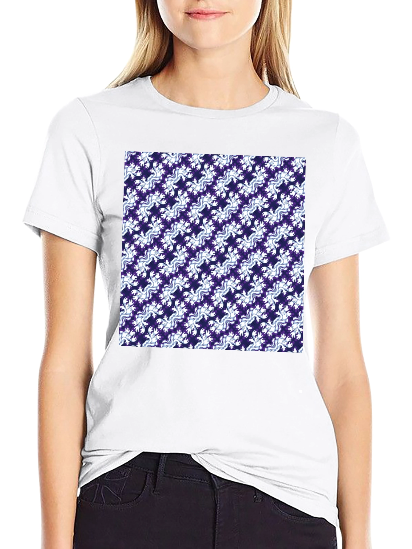 Stylish Patterned Mens Black T-Shirt