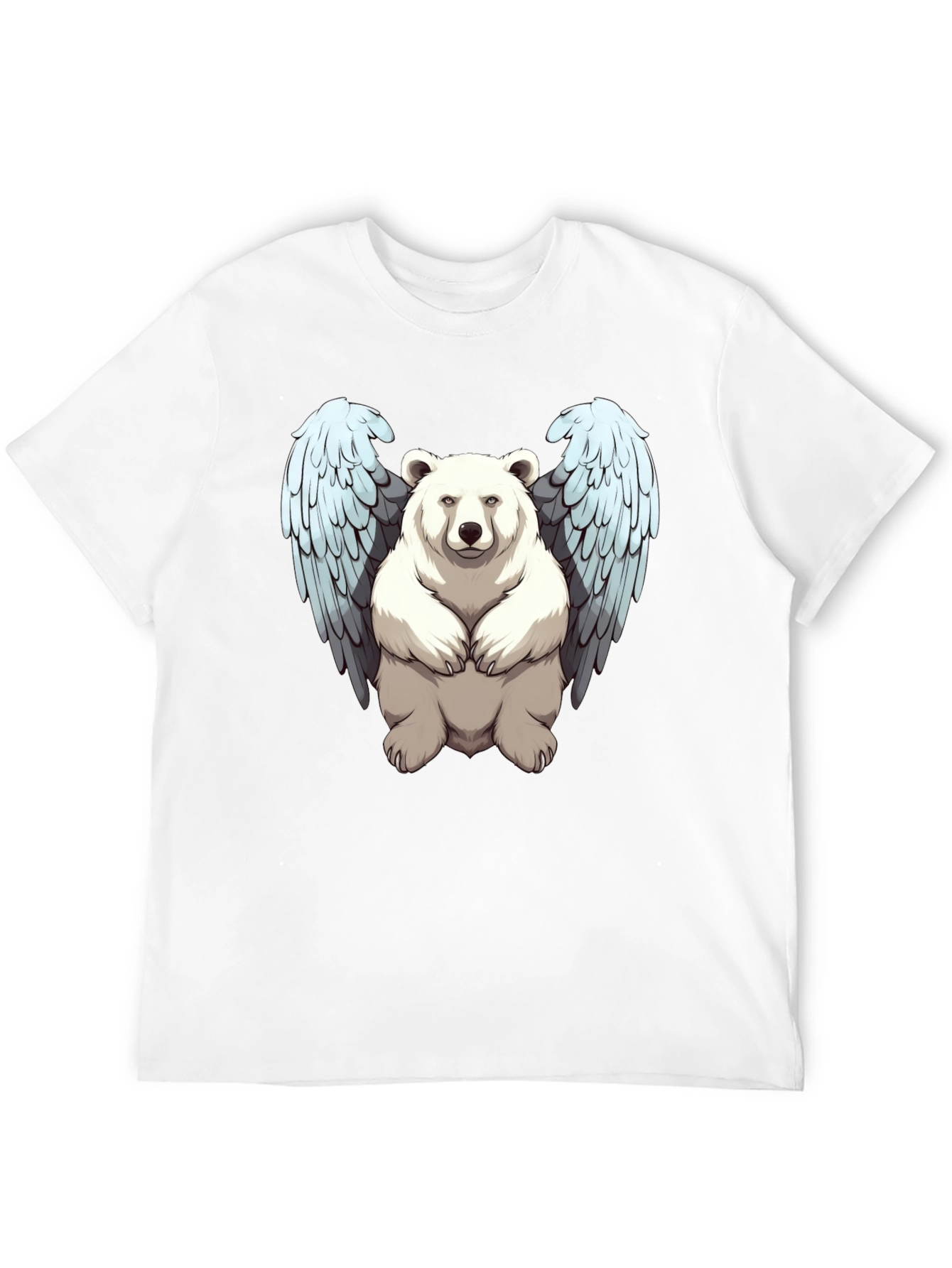 Bear with Wings Graphic Tee - Black Cotton Blend