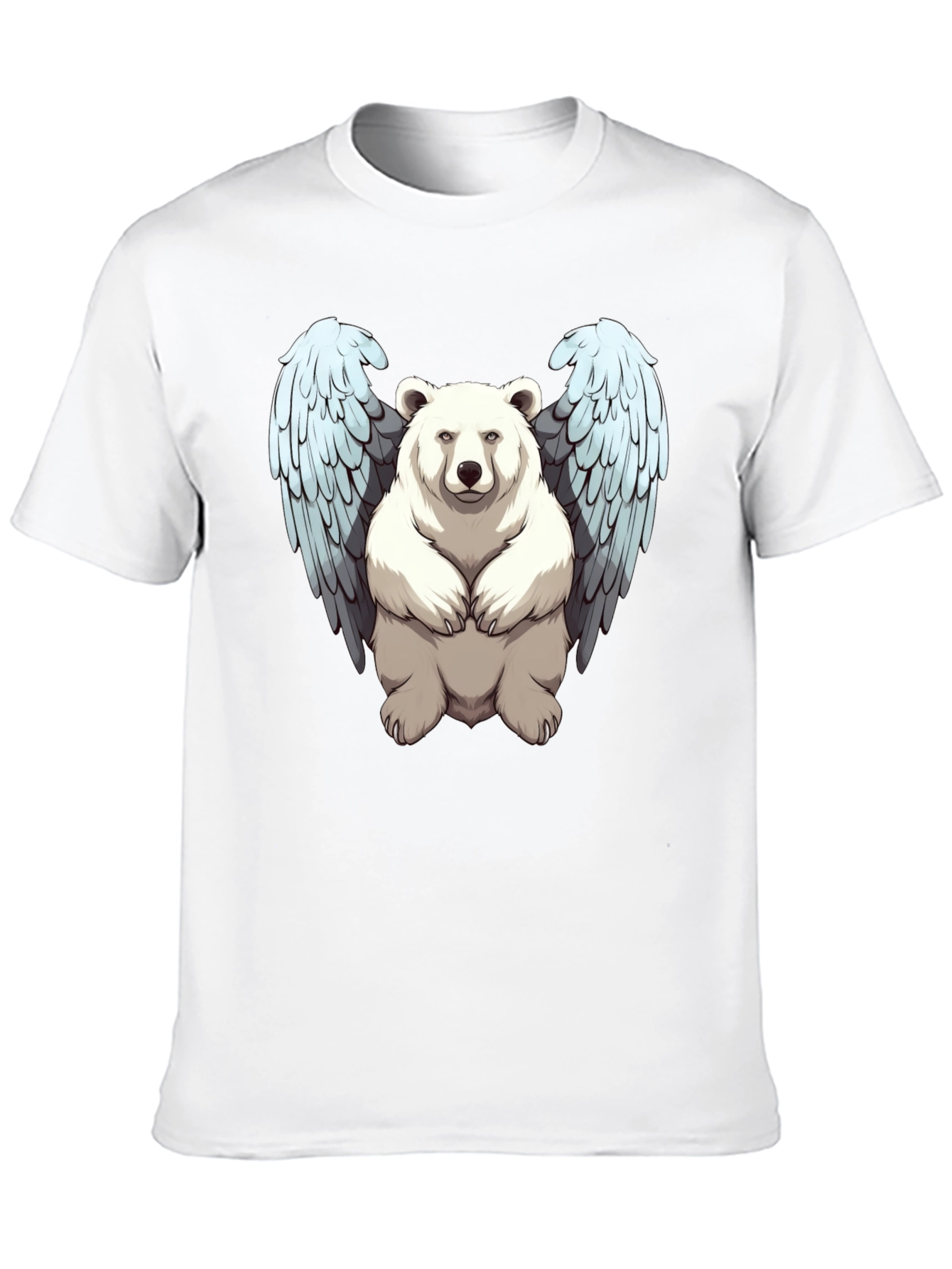 Bear with Wings Graphic Tee - Black Cotton Blend