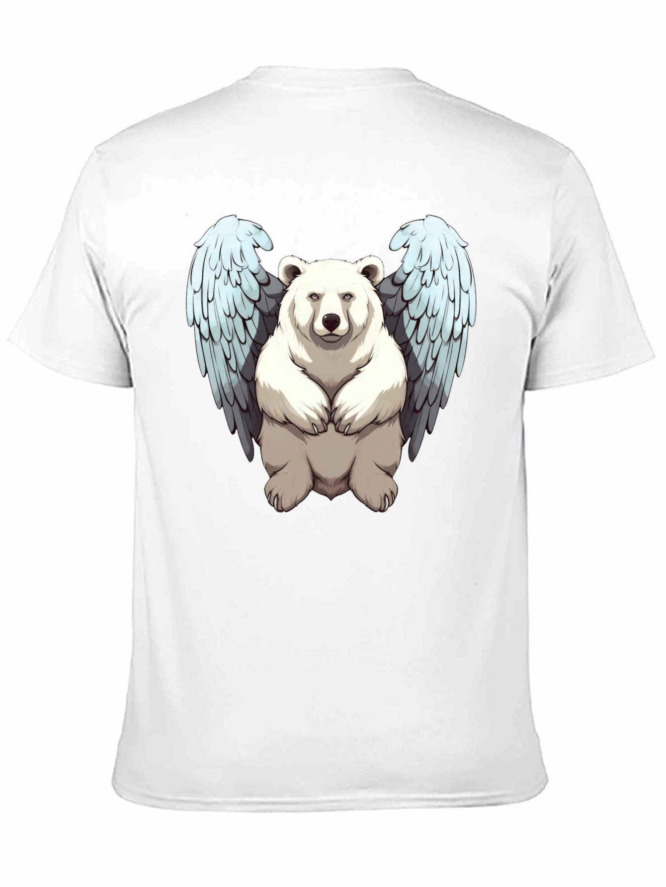 Bear with Wings Graphic Tee - Black Cotton Blend