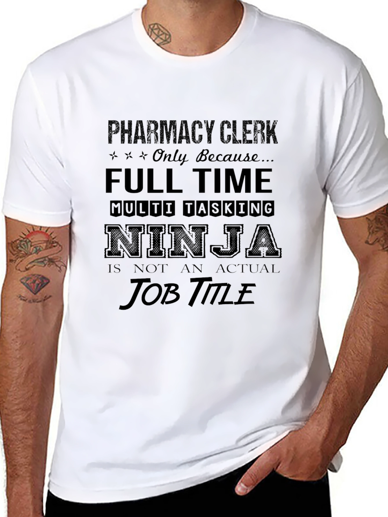 Pharmacy Clerk T-Shirt - Full Time Ninja