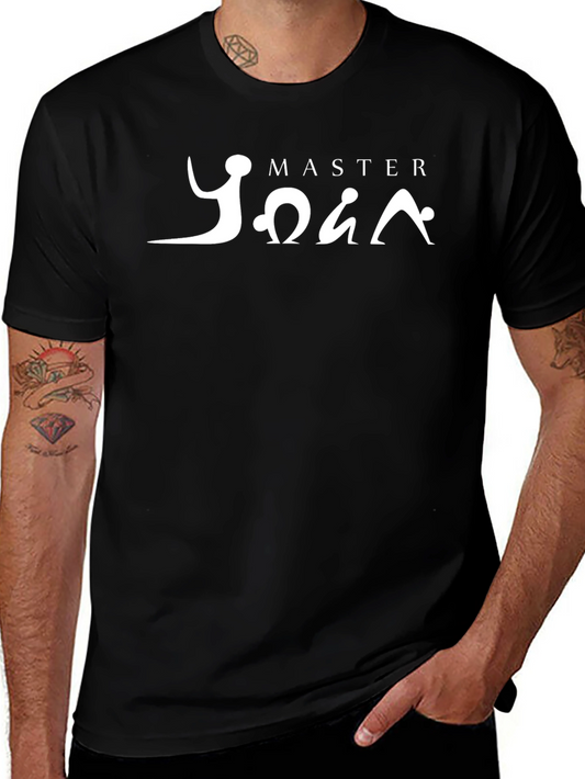 Master Yoga Black T-Shirt Funny Graphic Tee