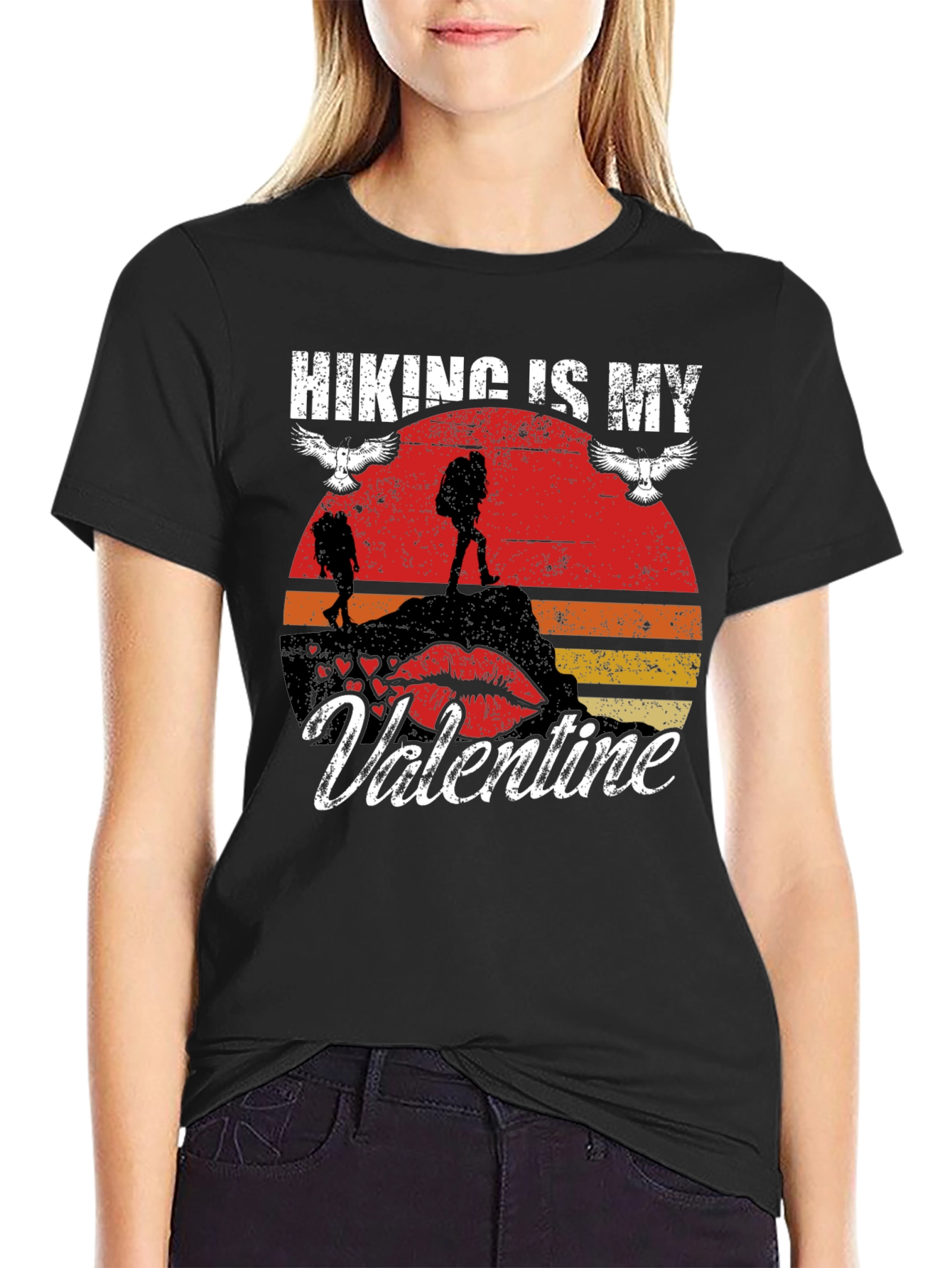 Hiking Is My Valentine Graphic Tee