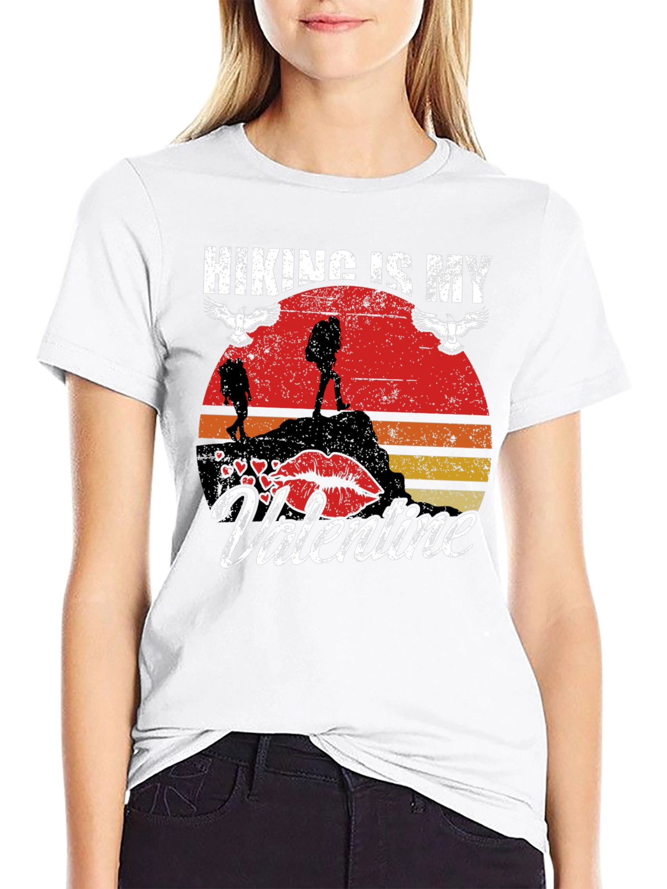 Hiking Is My Valentine Graphic Tee
