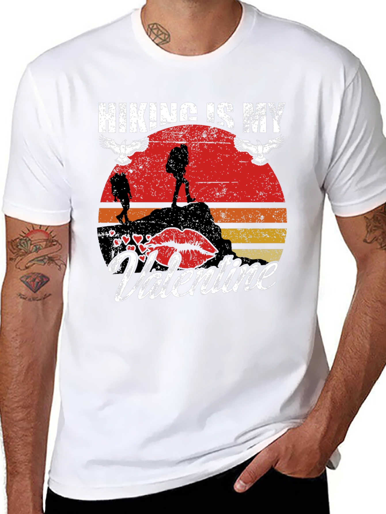 Hiking Is My Valentine Graphic Tee