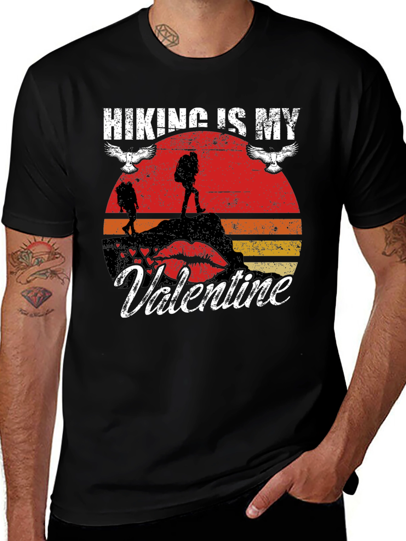 Hiking Is My Valentine Graphic Tee