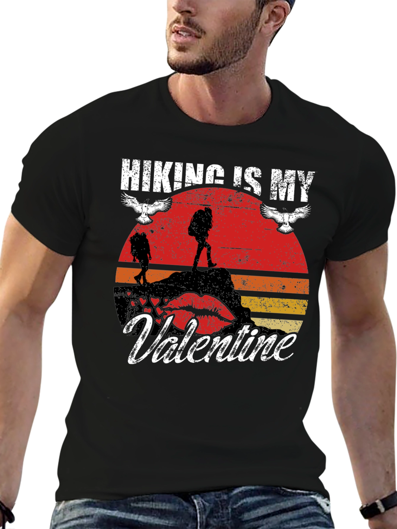 Hiking Is My Valentine Graphic Tee