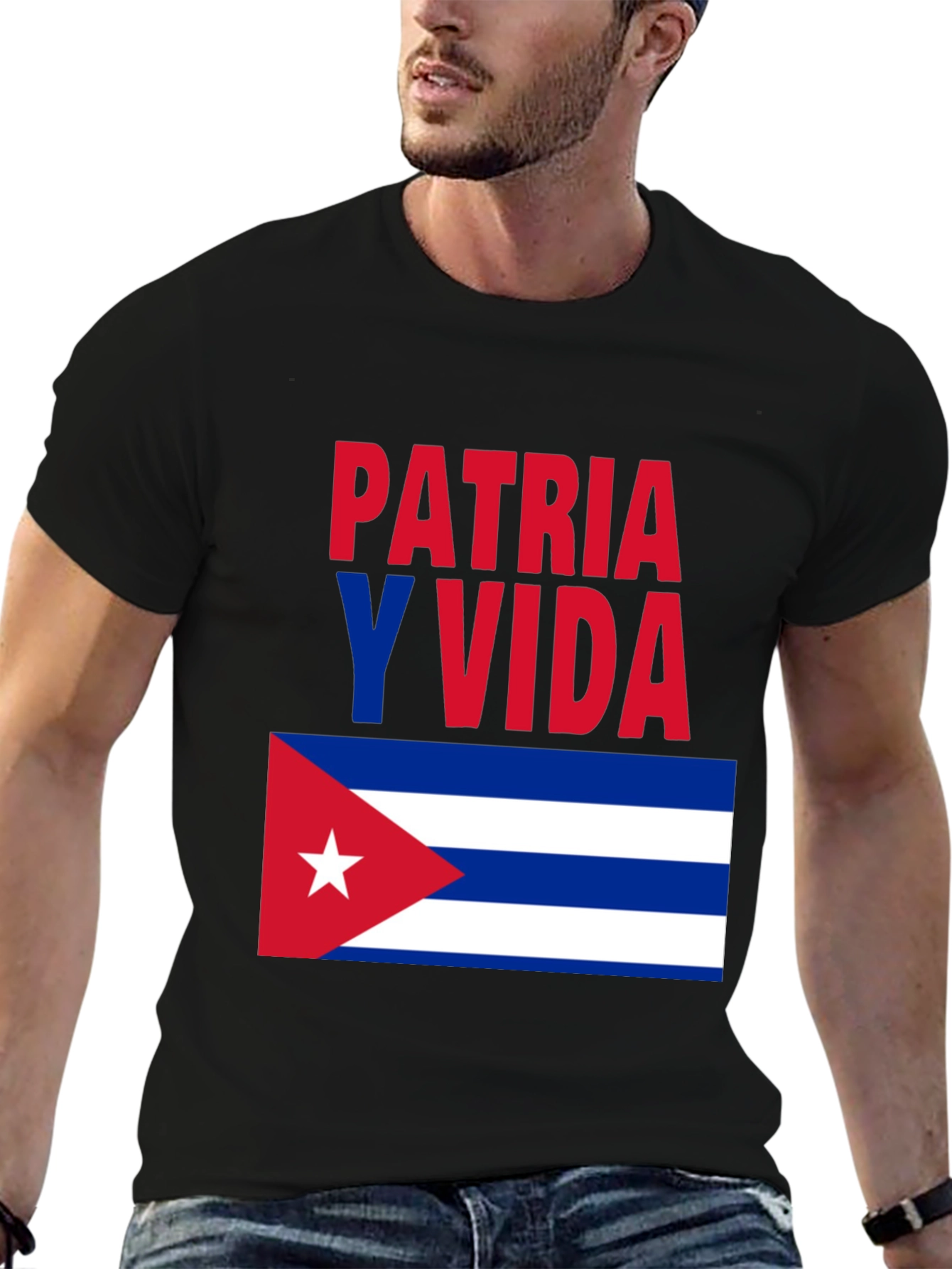 Patria Y Vida Cuban Flag Graphic Tee