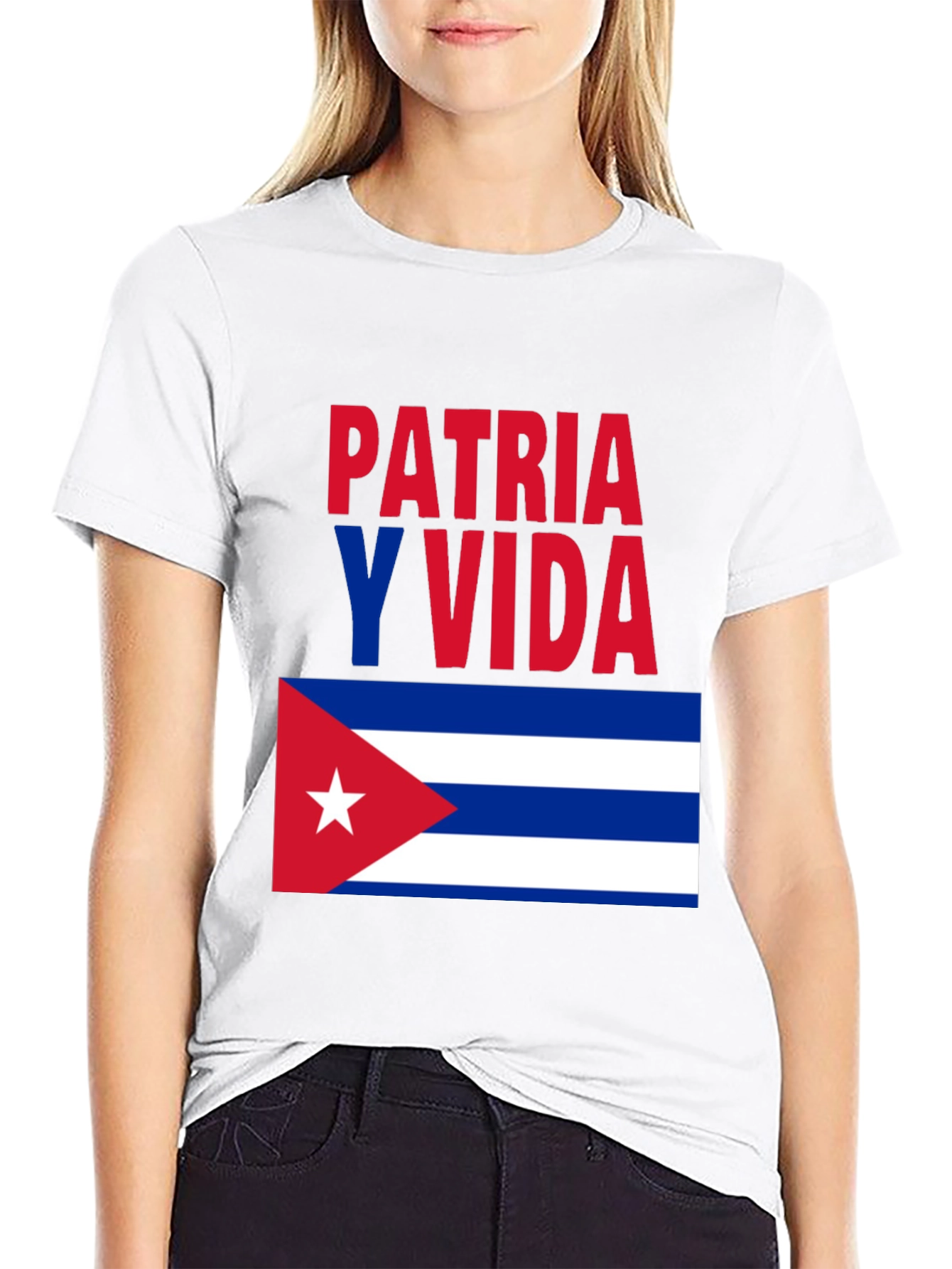 Patria Y Vida Cuban Flag Graphic Tee