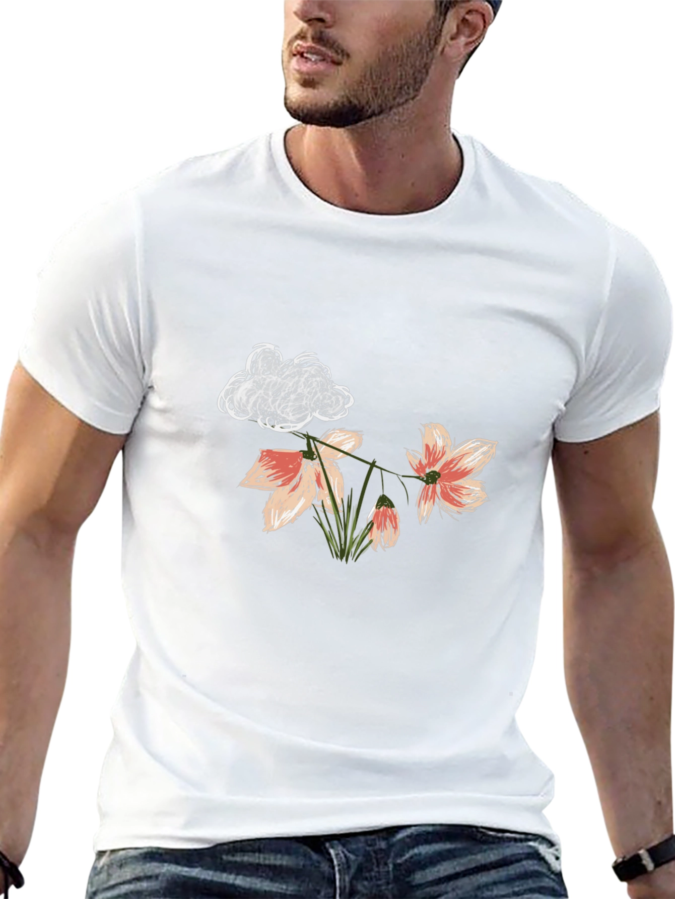 Floral Cloud T-Shirt - Unique Graphic Tee