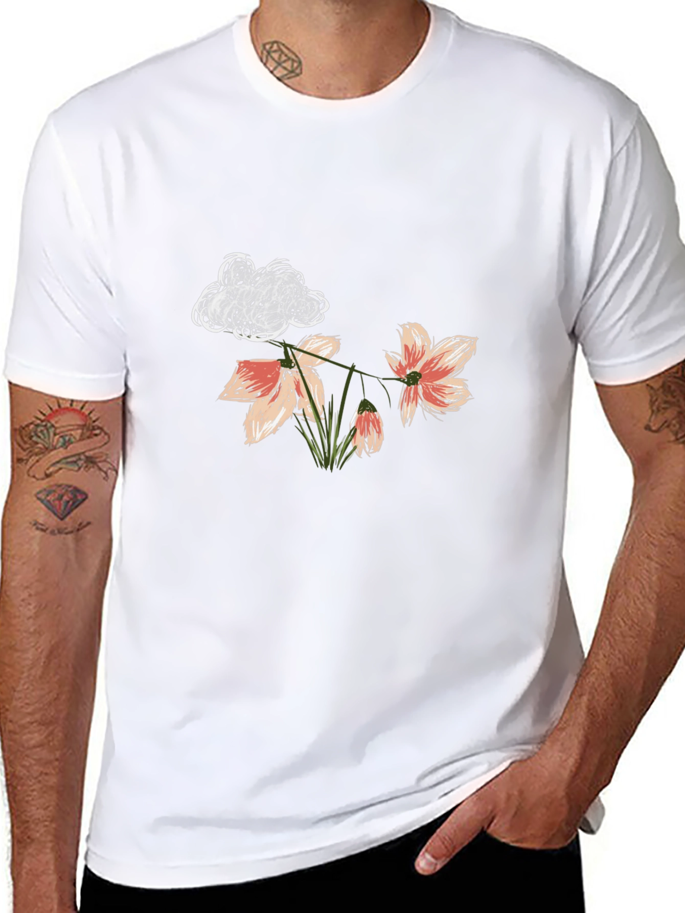 Floral Cloud T-Shirt - Unique Graphic Tee