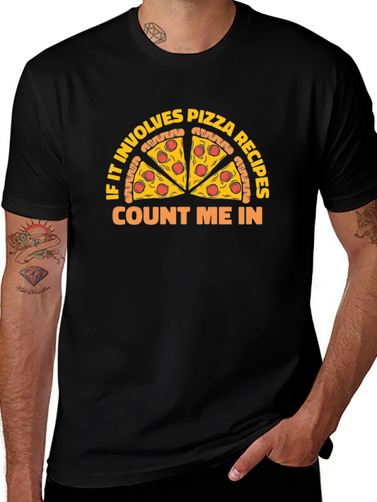 Pizza Recipe Graphic Tee - Count Me In Black T-Shirt