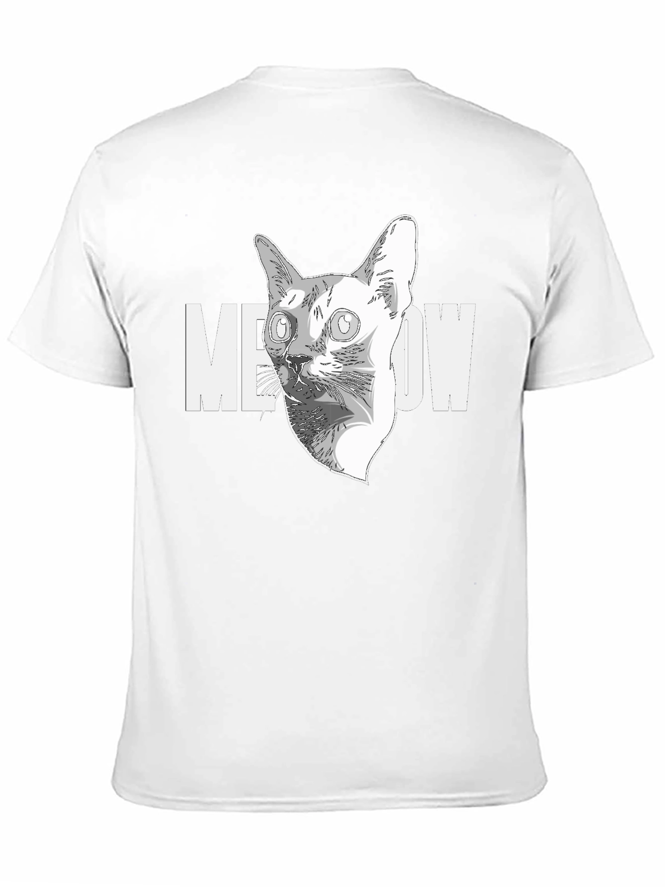 Meow Cat Graphic Black T-Shirt