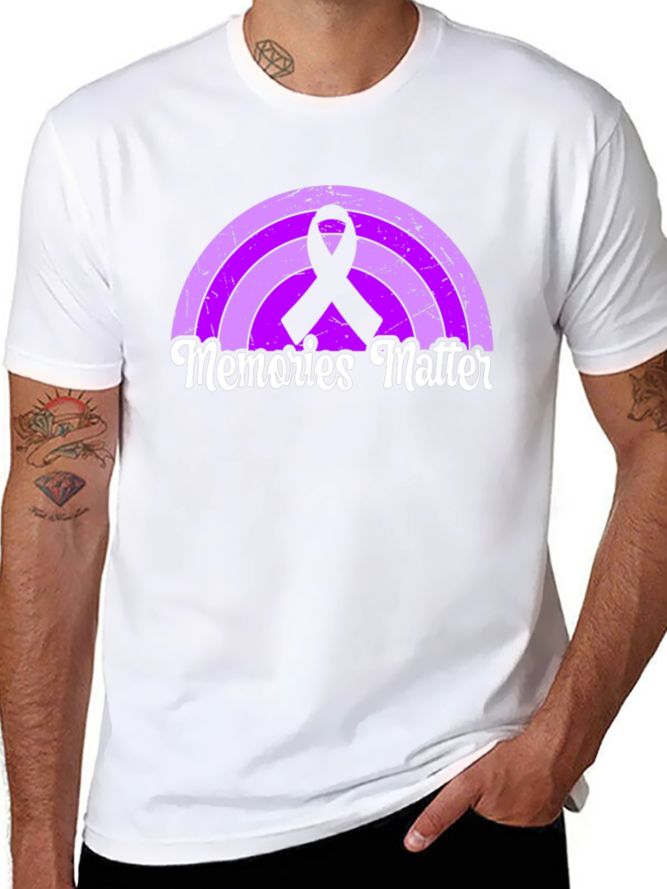 Memories Matter Rainbow Ribbon Graphic Tee