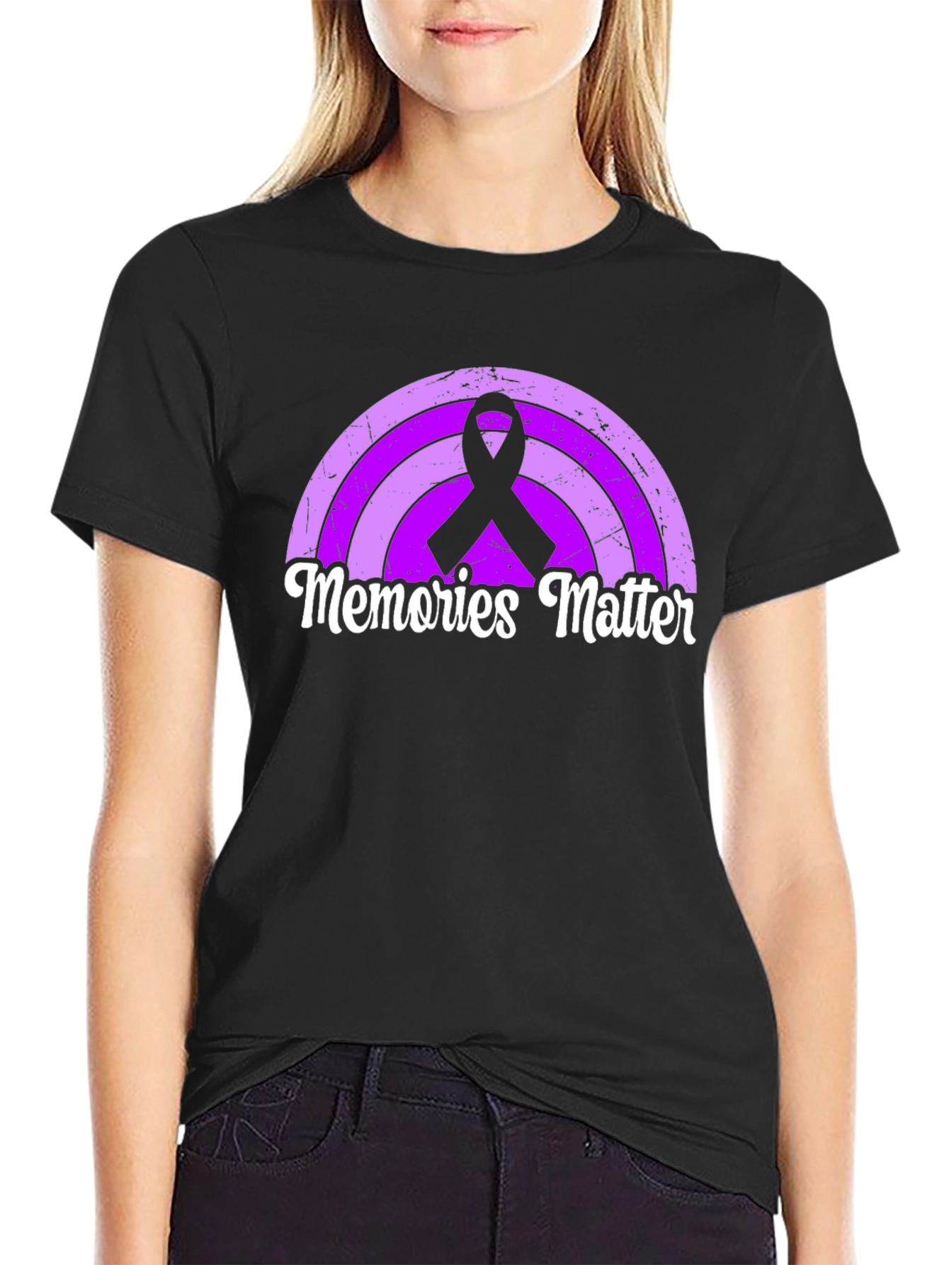 Memories Matter Rainbow Ribbon Graphic Tee