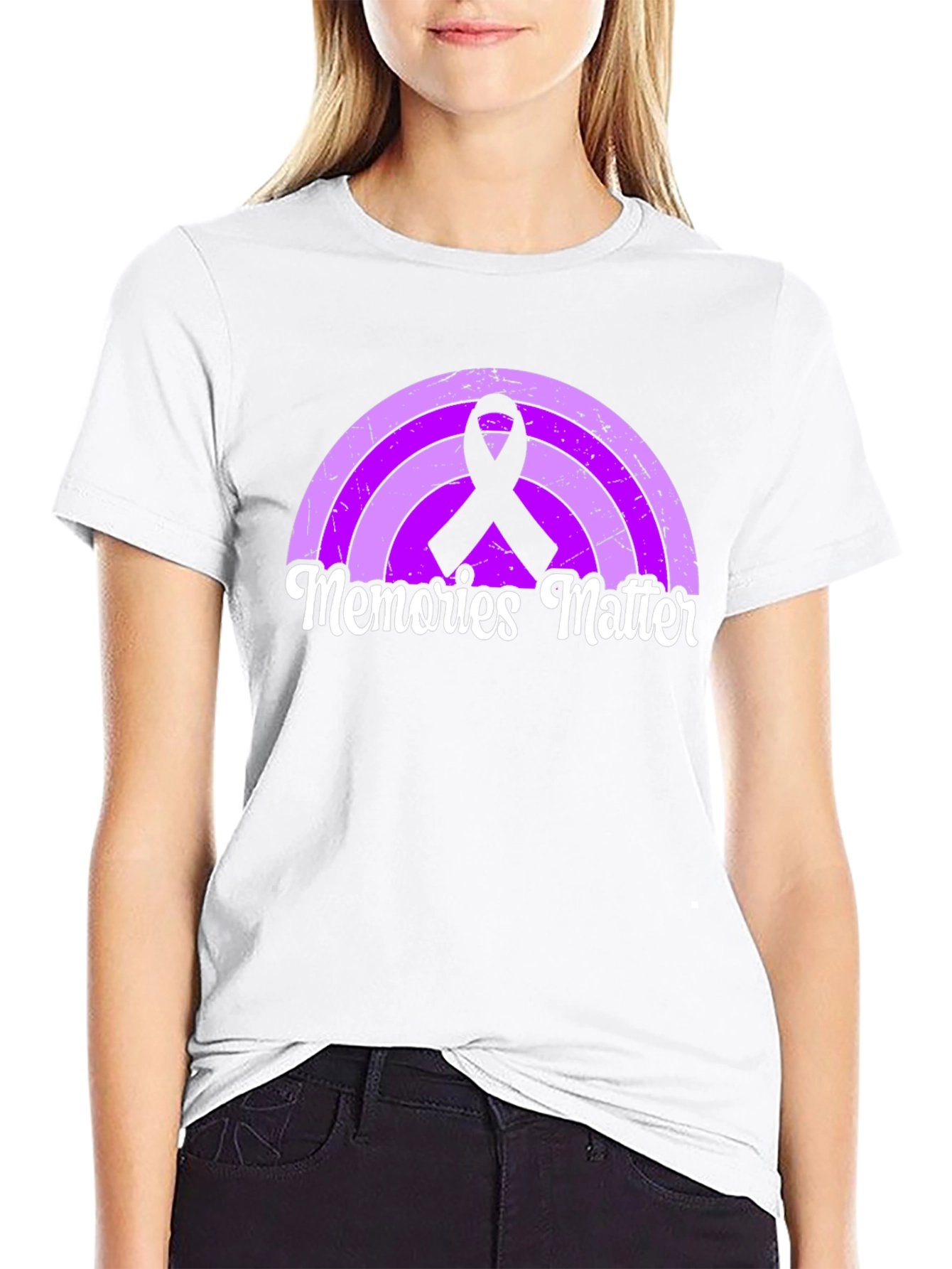 Memories Matter Rainbow Ribbon Graphic Tee