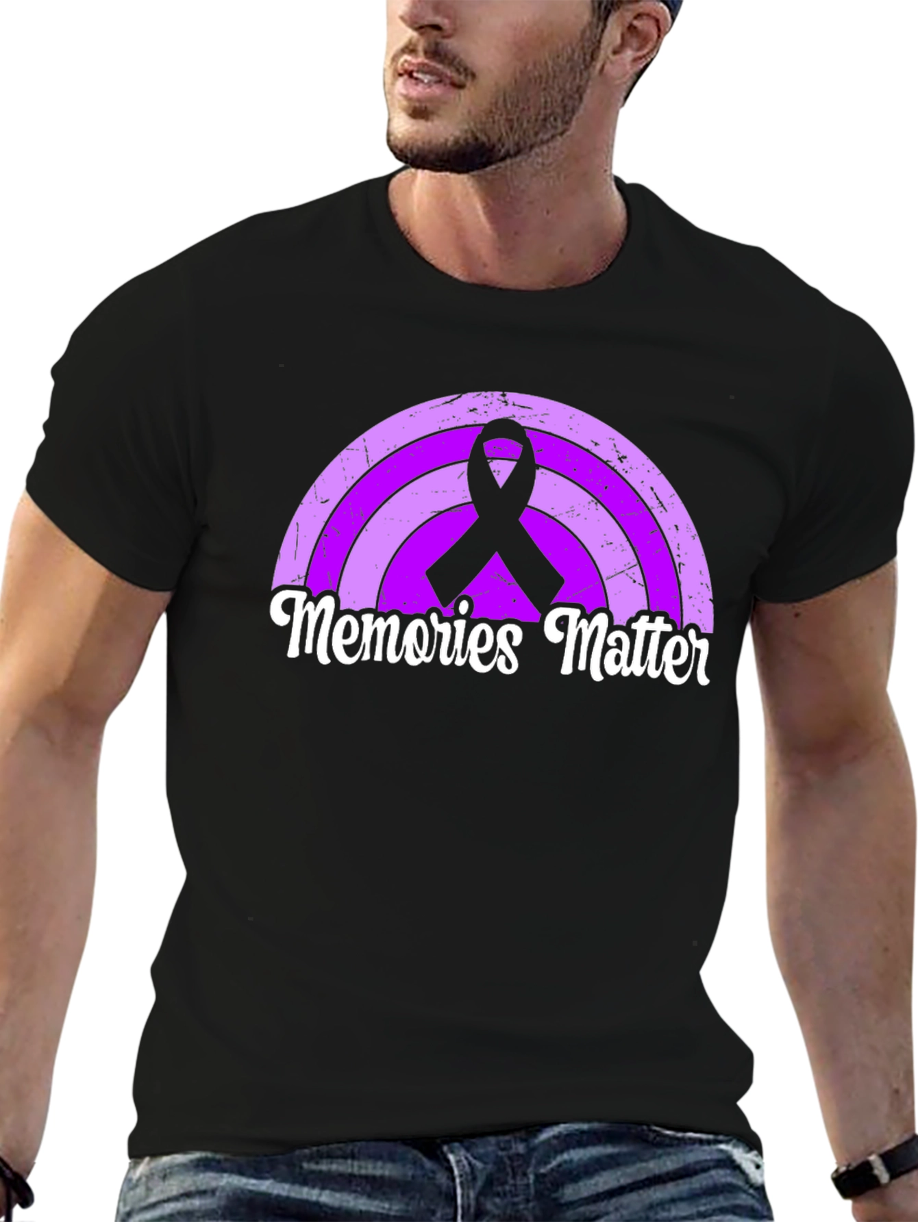 Memories Matter Rainbow Ribbon Graphic Tee