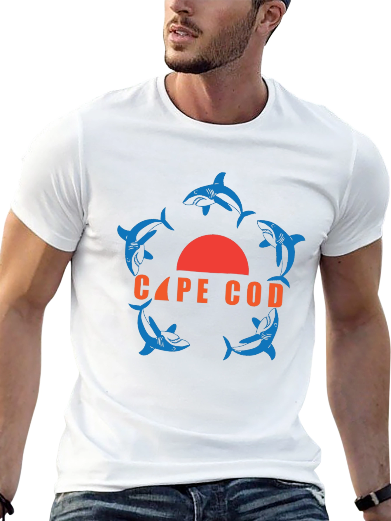 Cape Cod Shark Circle Graphic T-Shirt
